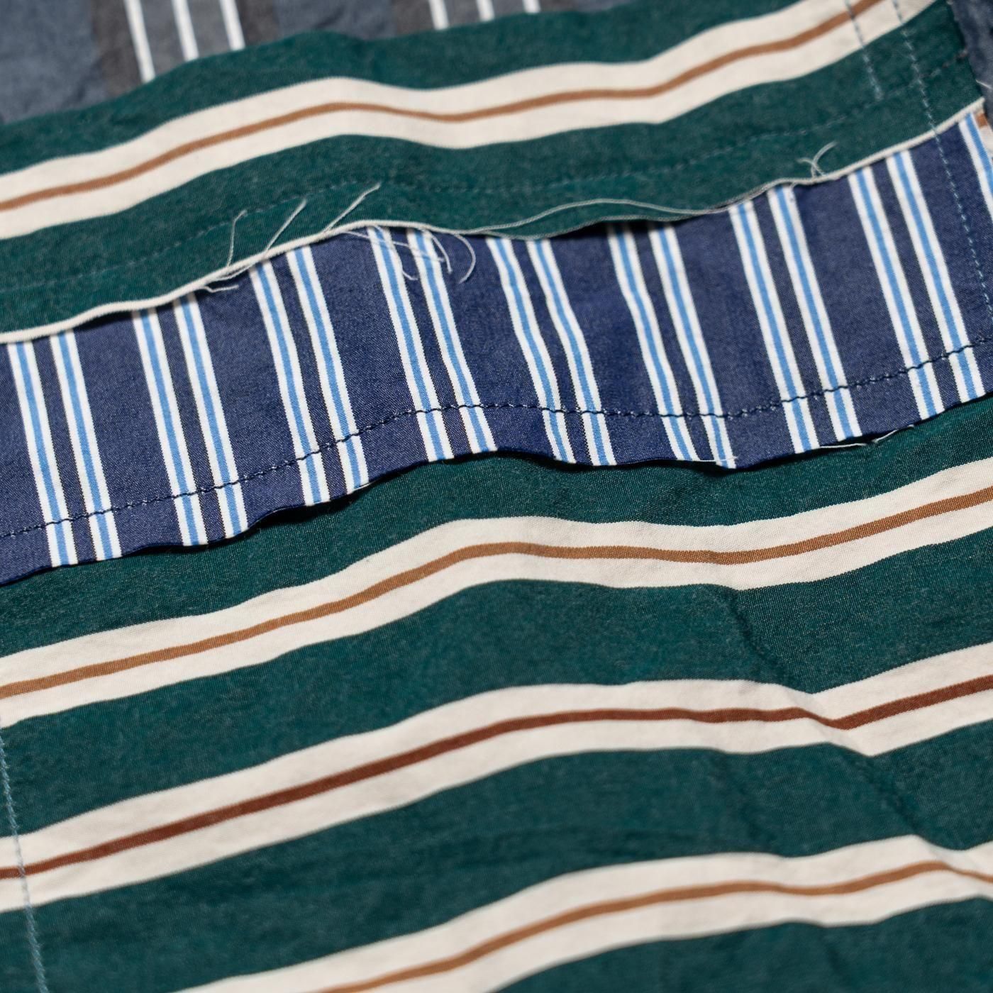CASEY CASEY * 25HC313 HAMNET RAW EDGE SHIRT LIGHT PAPER STRIPE * Blue