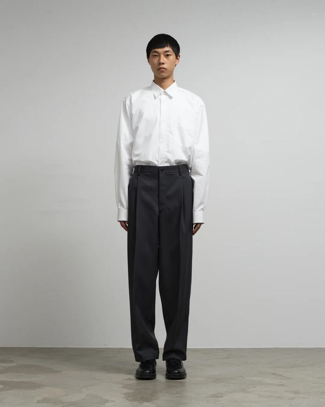Graphpaper * GM253-40177B Scale Off Wool Wide Tapered Slacks(2Ÿ)