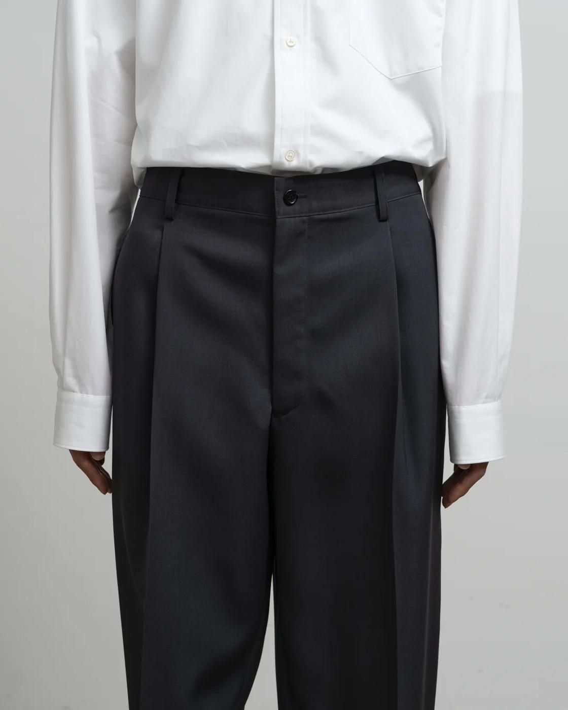 Graphpaper * GM253-40177B Scale Off Wool Wide Tapered Slacks(2Ÿ)