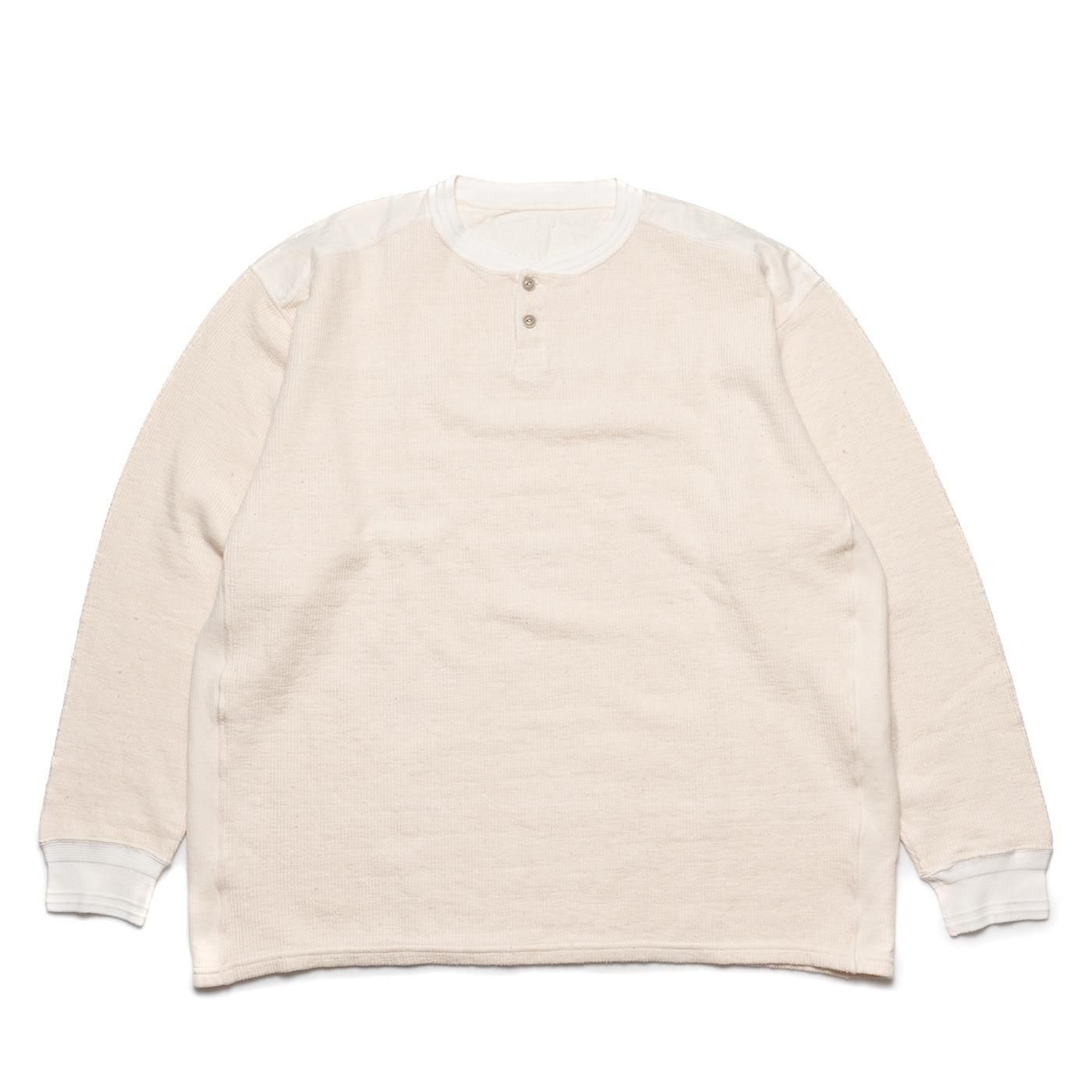 HOPPER'S BRUNCH * Henry Neck Long Sleeve Tee * Natural