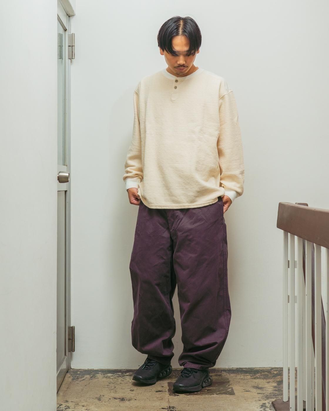 HOPPER'S BRUNCH * Henry Neck Long Sleeve Tee * Natural