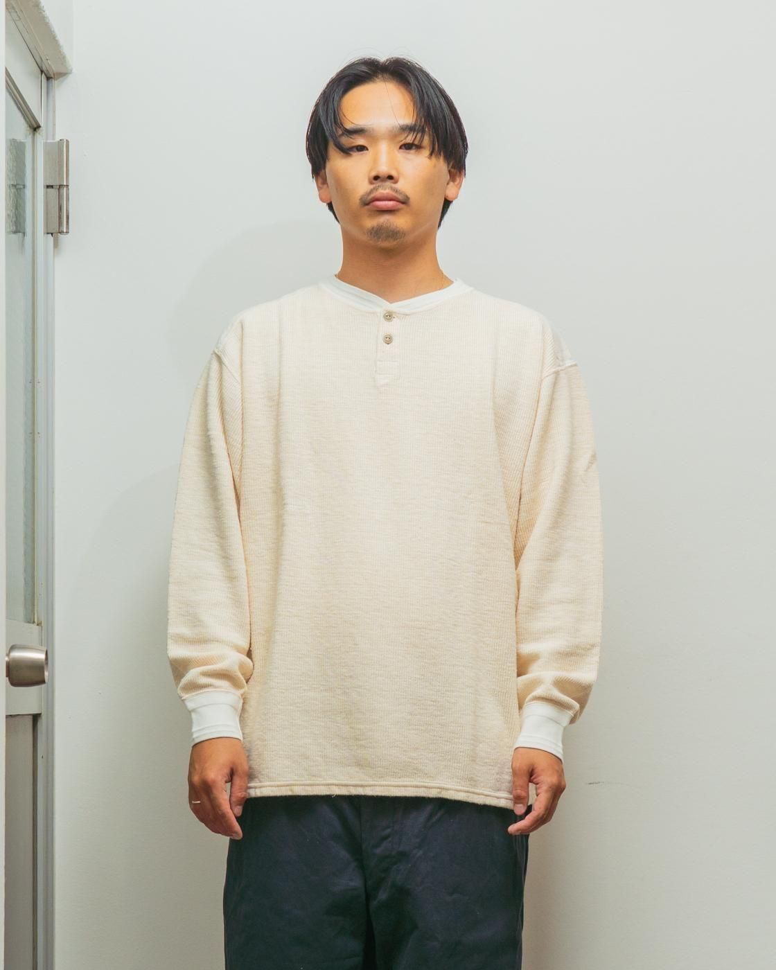 HOPPER'S BRUNCH * Henry Neck Long Sleeve Tee * Natural