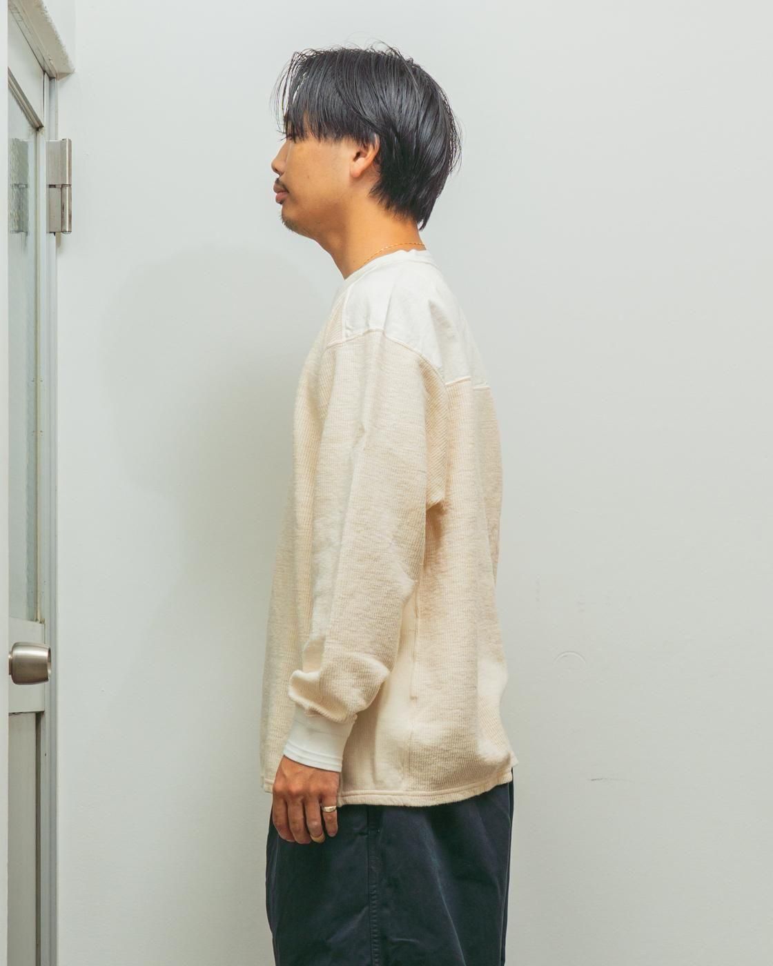 HOPPER'S BRUNCH * Henry Neck Long Sleeve Tee * Natural