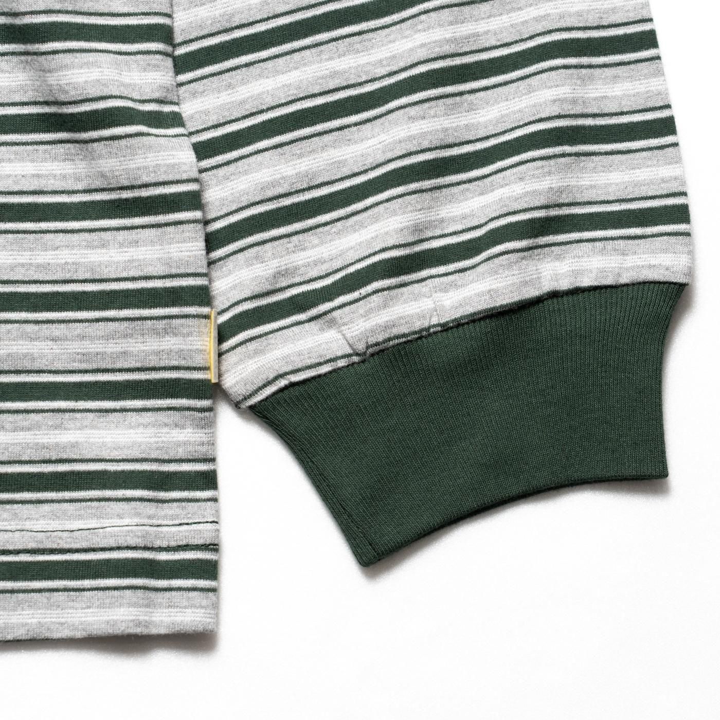 FARAH * FR0502-M3005 Multi Striped Crewneck L/S Tee * Green
