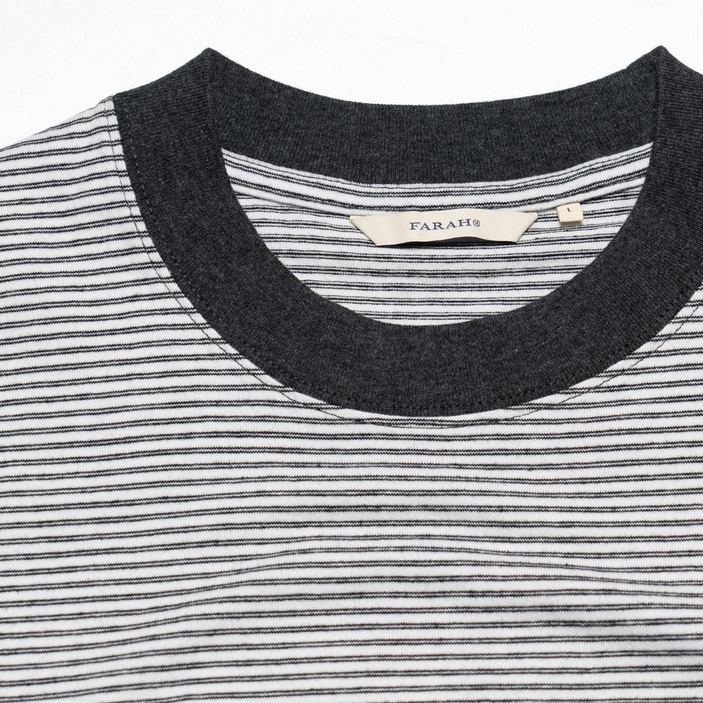 FARAH * FR0502-M3005 Micro Striped Crewneck L/S Tee(2Ÿ)