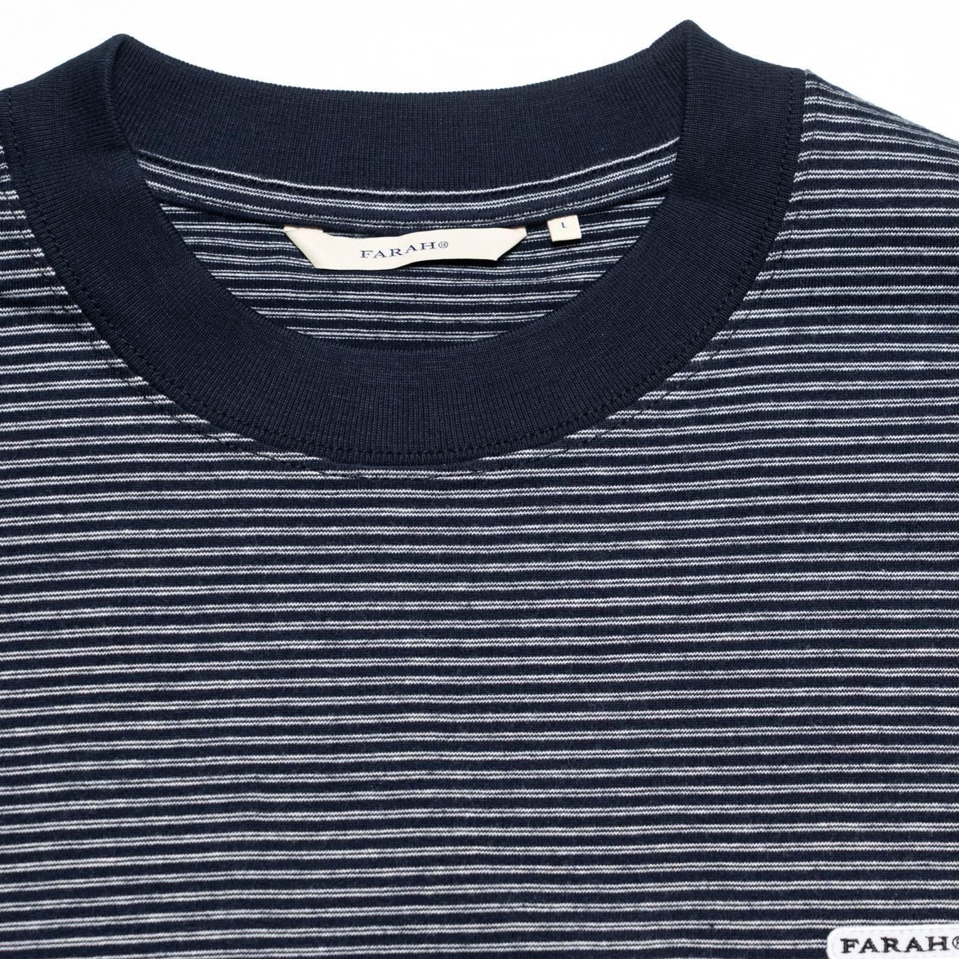 FARAH * FR0502-M3005 Micro Striped Crewneck L/S Tee(2Ÿ)