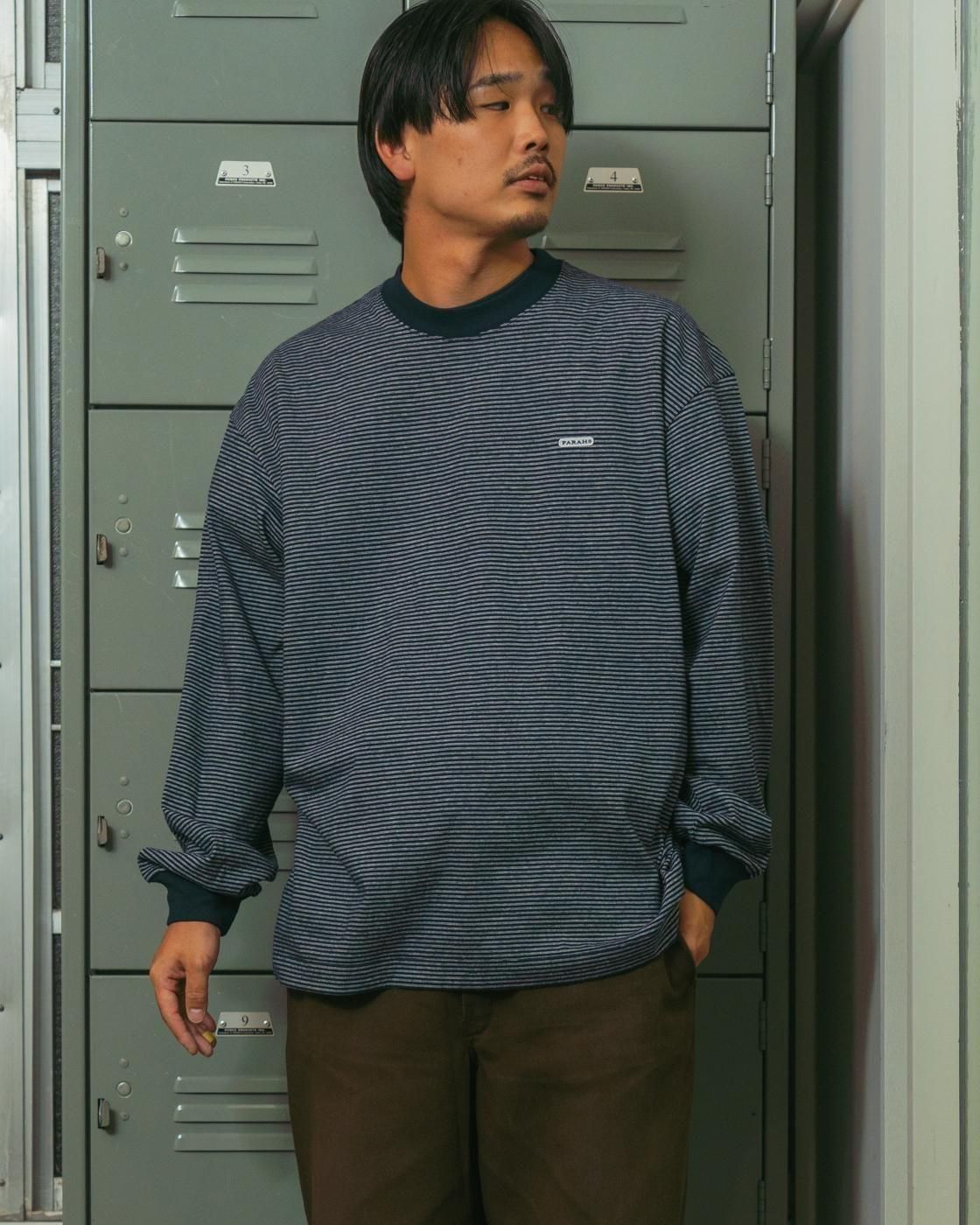 FARAH * FR0502-M3005 Micro Striped Crewneck L/S Tee(2Ÿ)