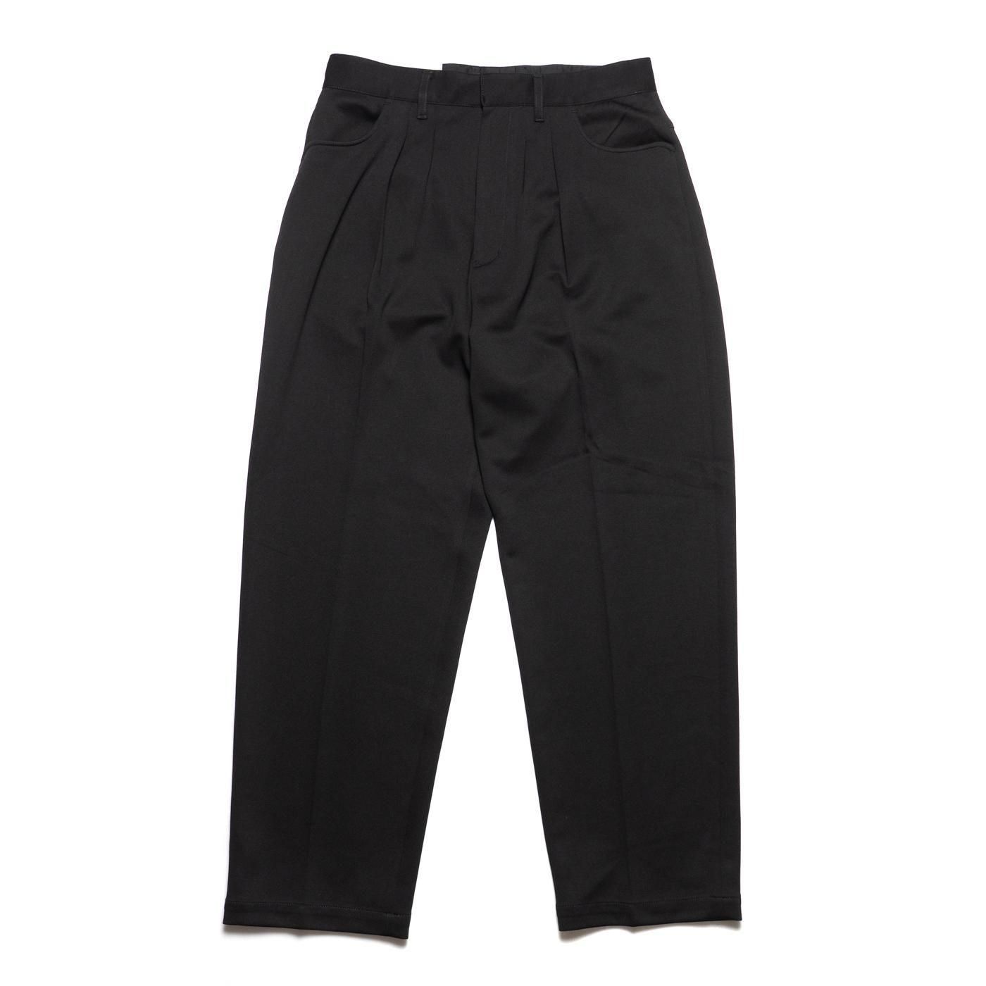 FARAH * FR0502-M4027  Two Tuck Wide Tapered Pants Twill Jersey * Black