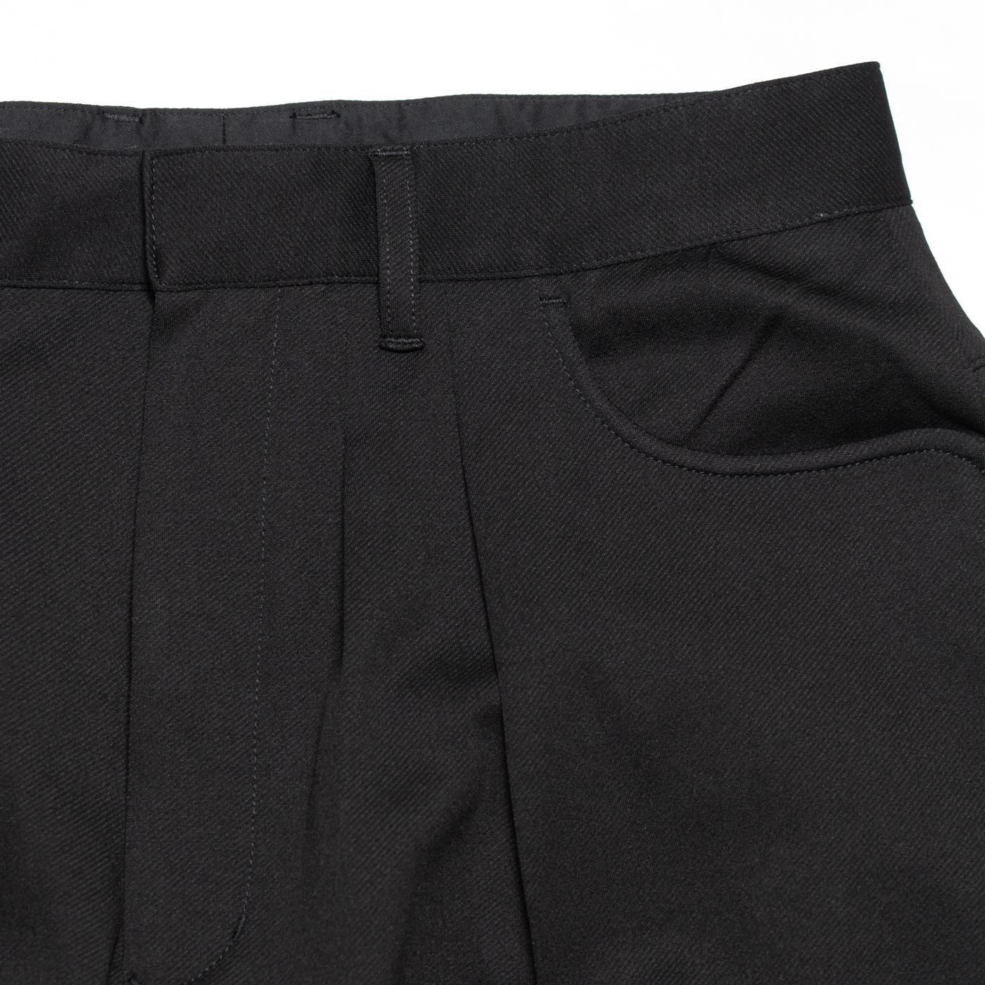 FARAH * FR0502-M4027  Two Tuck Wide Tapered Pants Twill Jersey * Black