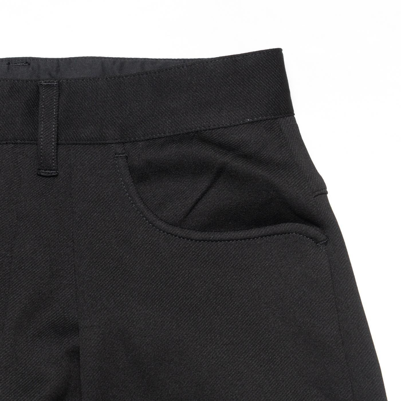 FARAH * FR0502-M4027  Two Tuck Wide Tapered Pants Twill Jersey * Black