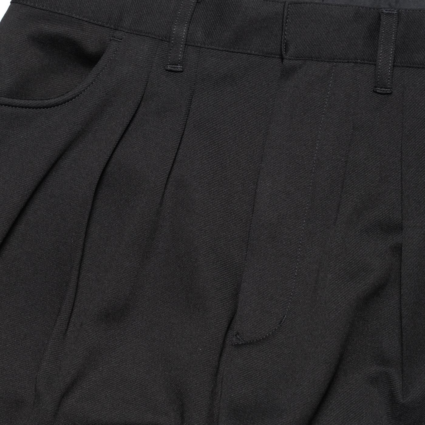 FARAH * FR0502-M4027  Two Tuck Wide Tapered Pants Twill Jersey * Black