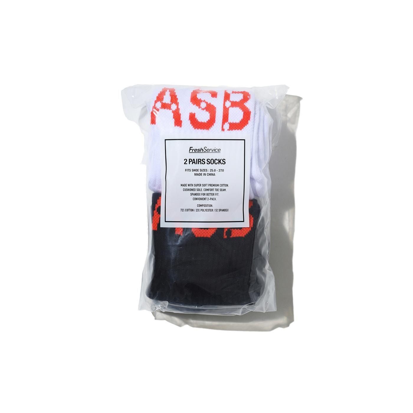 FreshService * FSC253-90161AS AS/FS 2-PACK SOCKS * White/Black