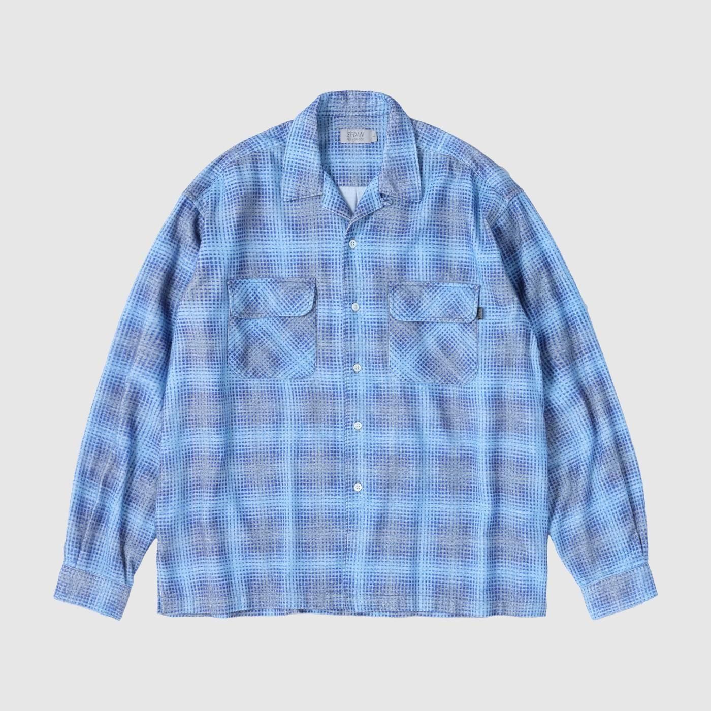 SEDAN ALL-PURPOSE * SD25F-SH02 Printed Plaid Flannel Open Collar Shirt(3Ÿ)