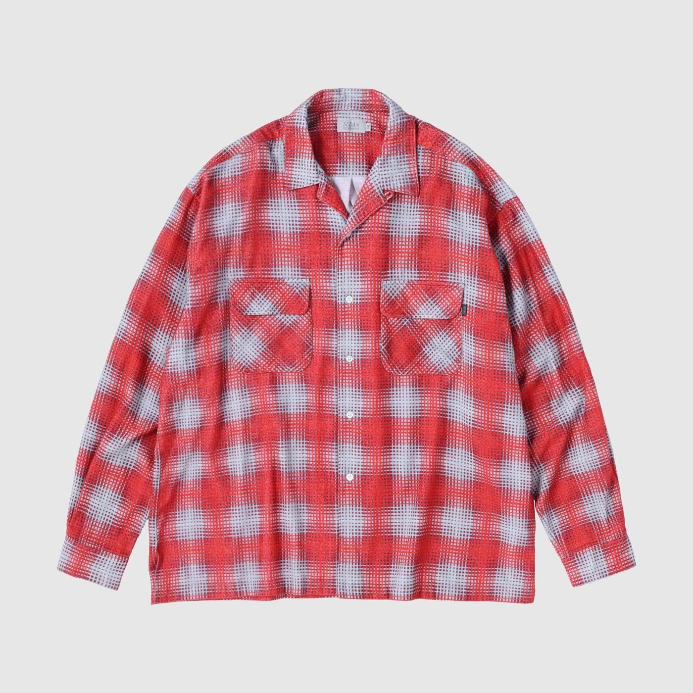 SEDAN ALL-PURPOSE * SD25F-SH02 Printed Plaid Flannel Open Collar Shirt(3Ÿ)