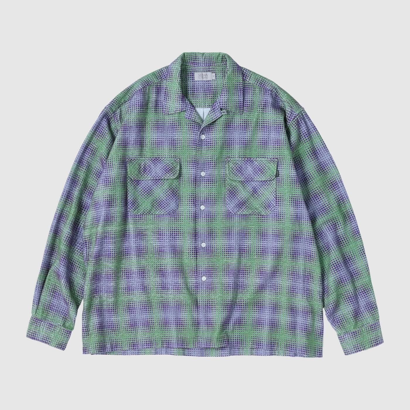SEDAN ALL-PURPOSE * SD25F-SH02 Printed Plaid Flannel Open Collar Shirt(3Ÿ)