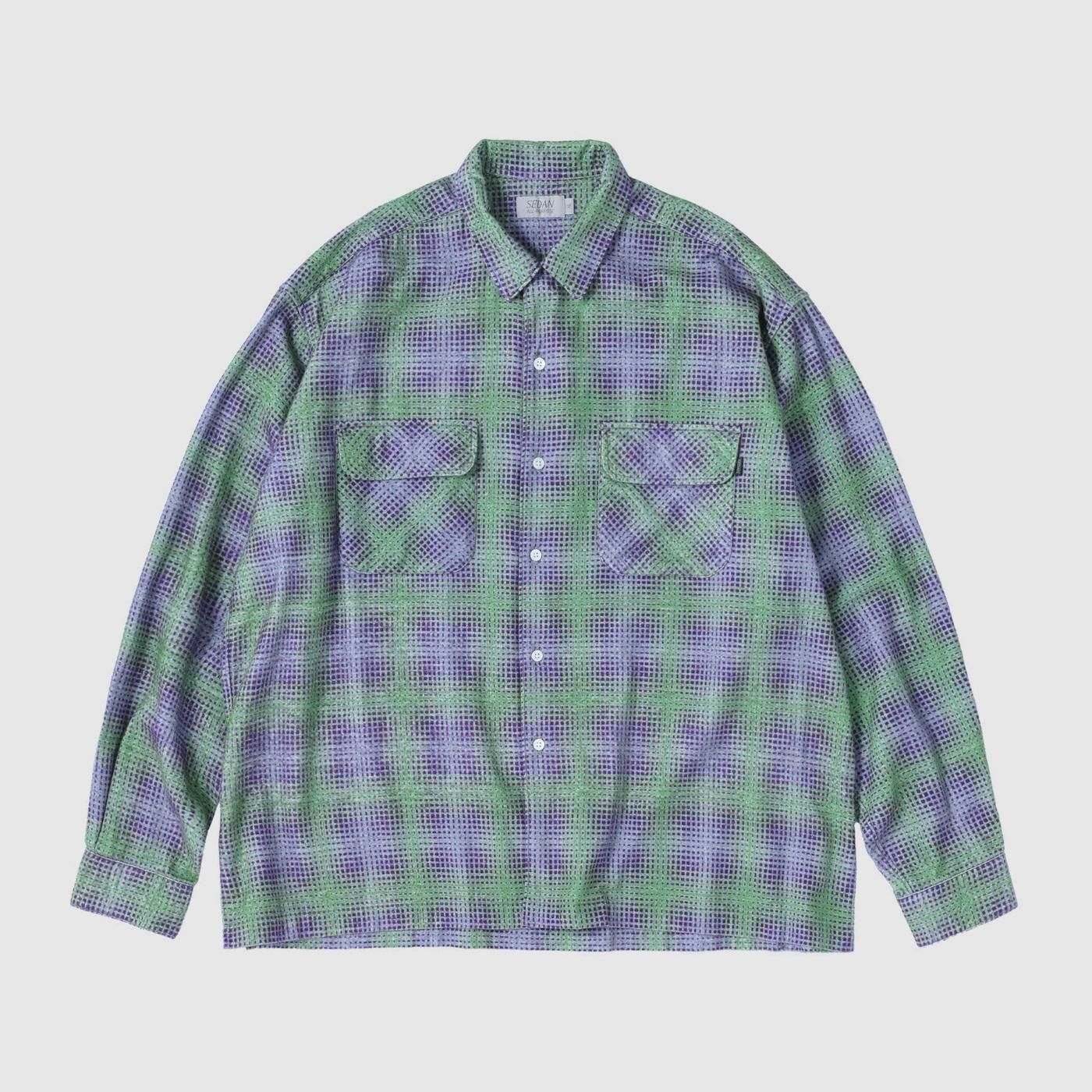 SEDAN ALL-PURPOSE * SD25F-SH02 Printed Plaid Flannel Open Collar Shirt(3Ÿ)