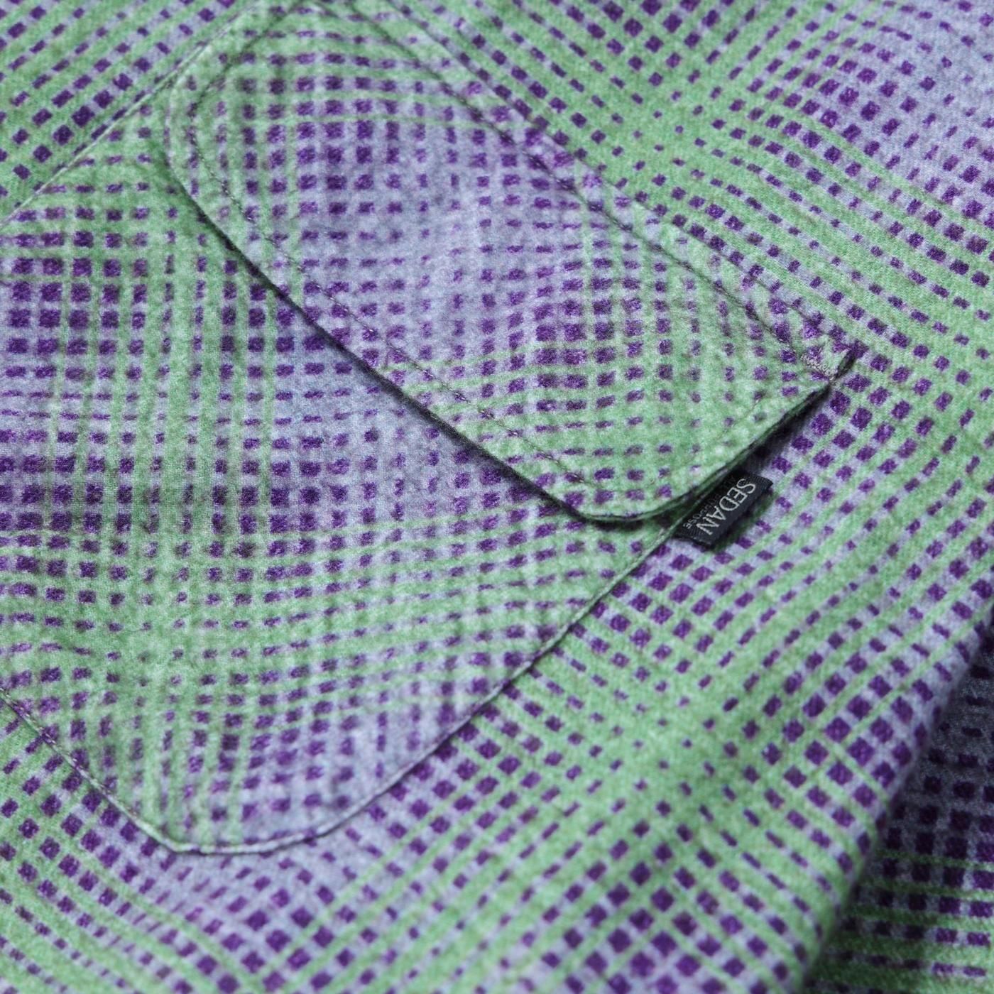 SEDAN ALL-PURPOSE * SD25F-SH02 Printed Plaid Flannel Open Collar Shirt(3Ÿ)