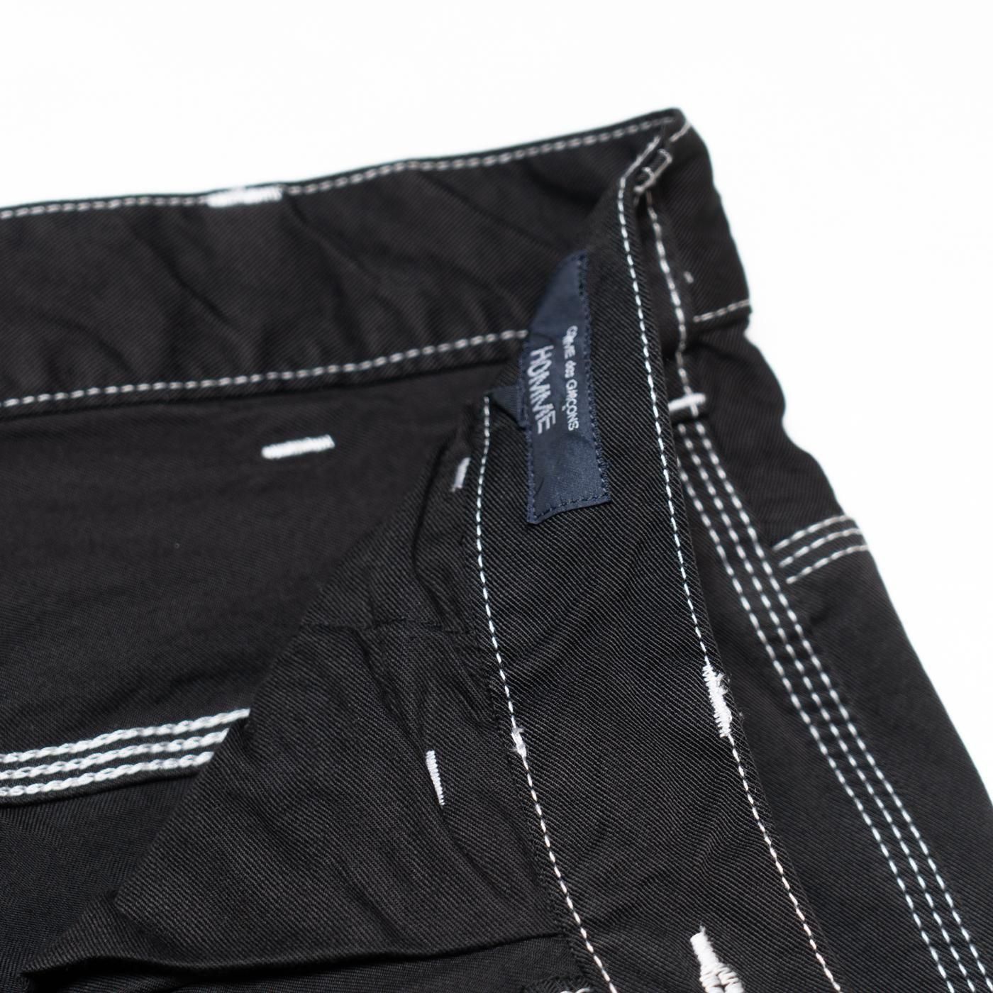 COMME des GARCONS HOMME * HP-P017 Nylon Span Twill Garment Dyed Painter Pants * Black