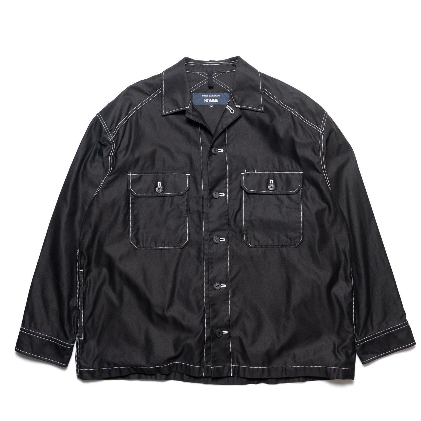 COMME des GARCONS HOMME * HP-J015 Cotton Back Satin Garment Dyed Jacket * Black