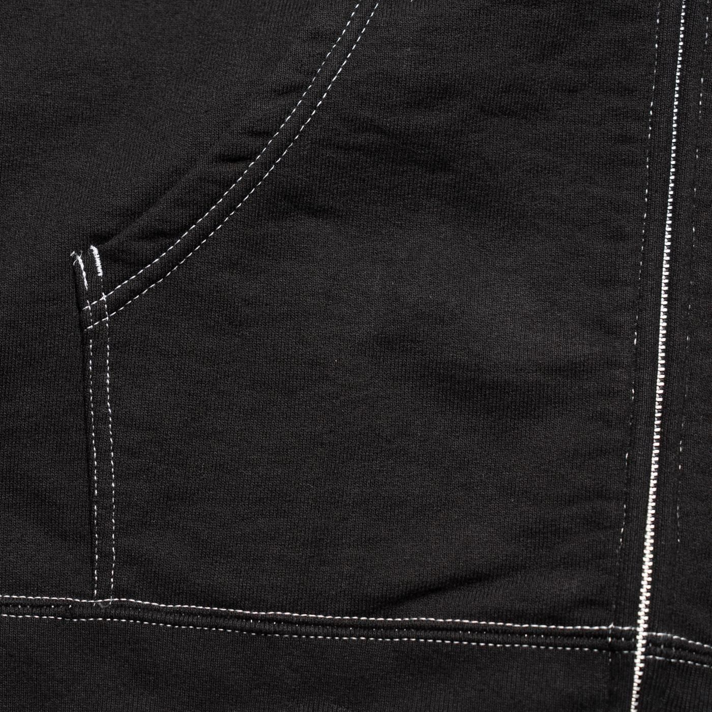 COMME des GARCONS HOMME * HP-T012 Cotton Fleece Garment Dyed Zip Hooide * Black  