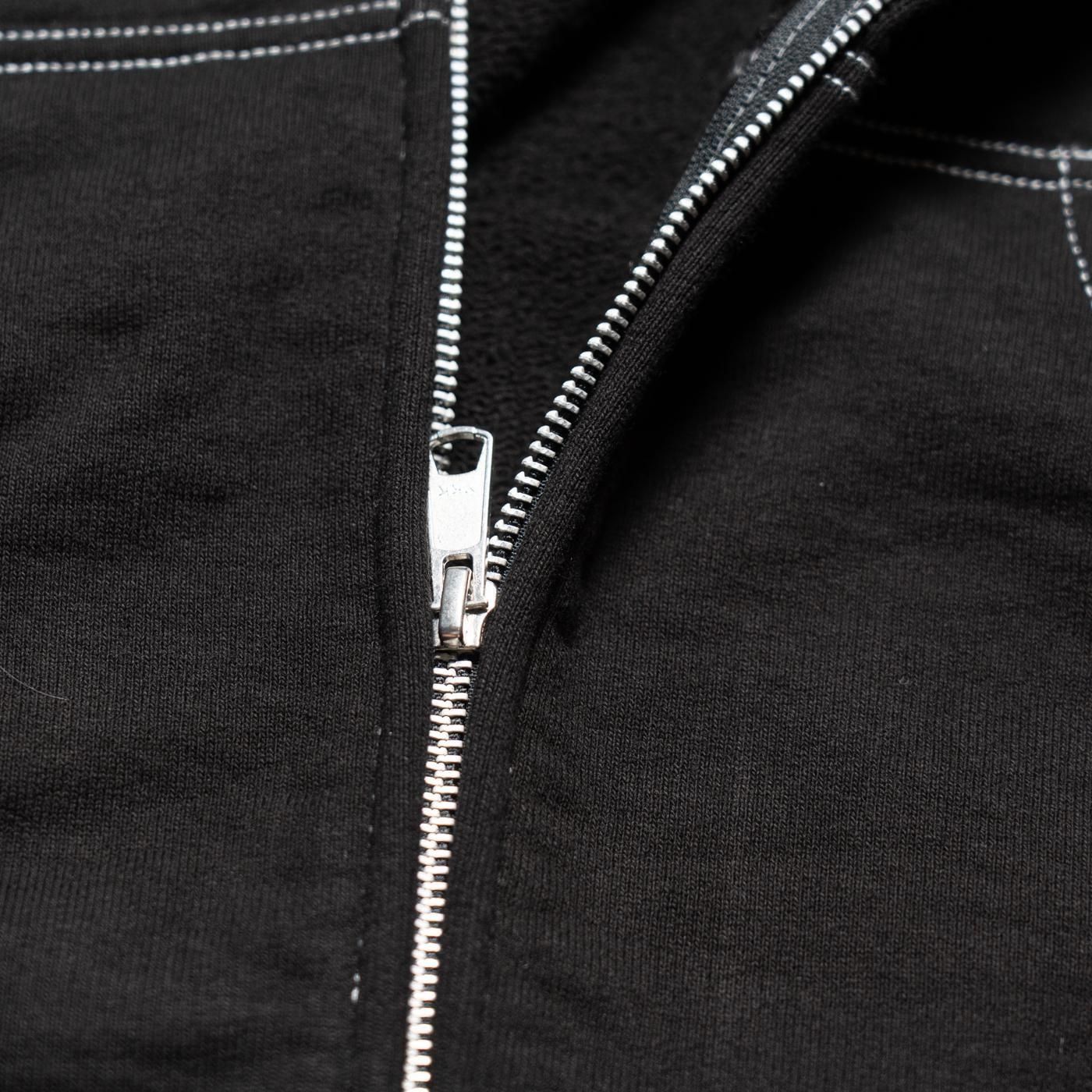 COMME des GARCONS HOMME * HP-T012 Cotton Fleece Garment Dyed Zip Hooide * Black  