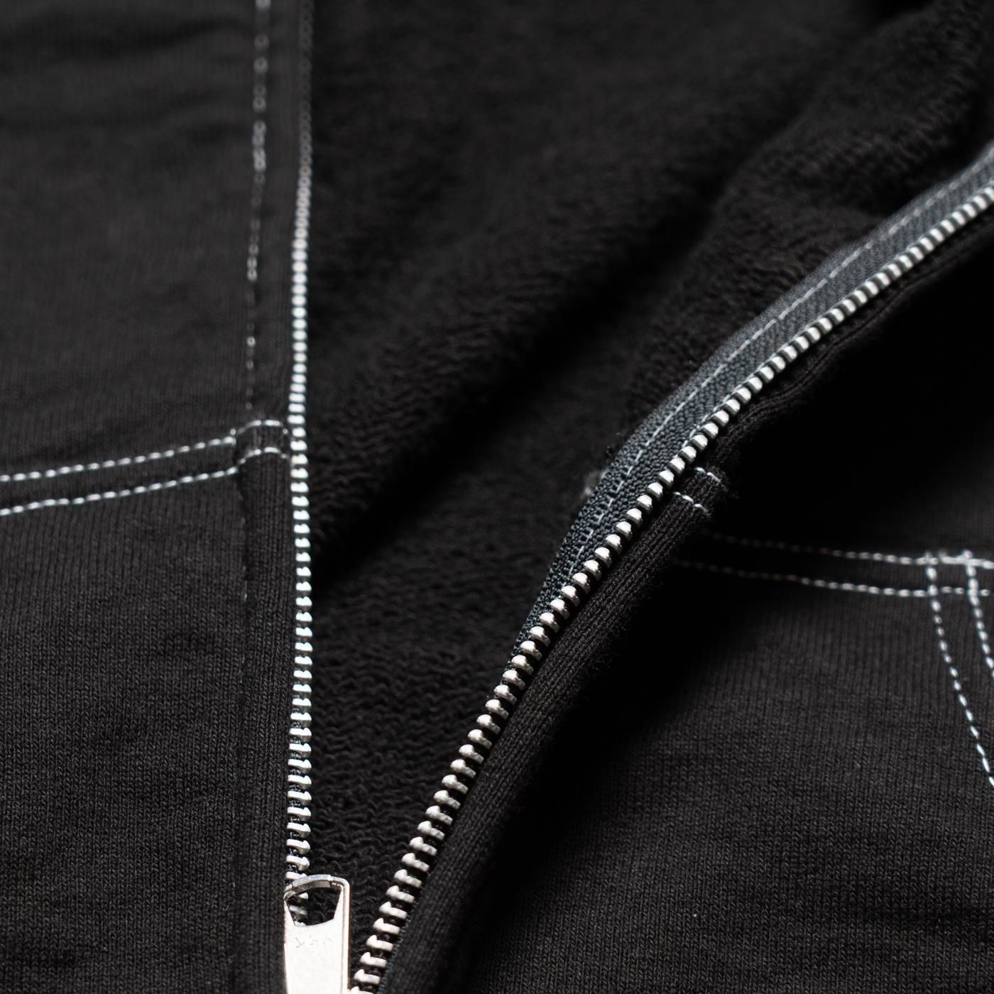 COMME des GARCONS HOMME * HP-T012 Cotton Fleece Garment Dyed Zip Hooide * Black  