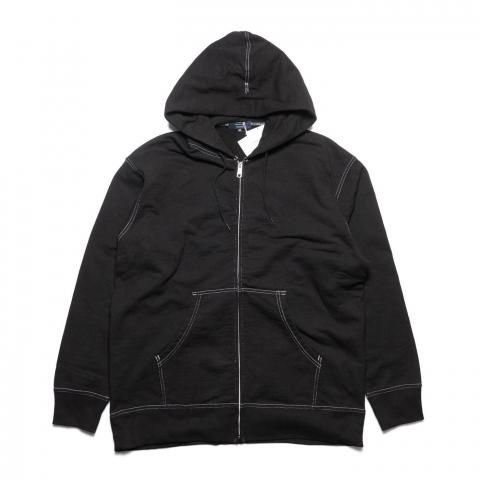 COMME des GARCONS HOMME * HP-T012 Cotton Fleece Garment Dyed Zip Hooide * Black  