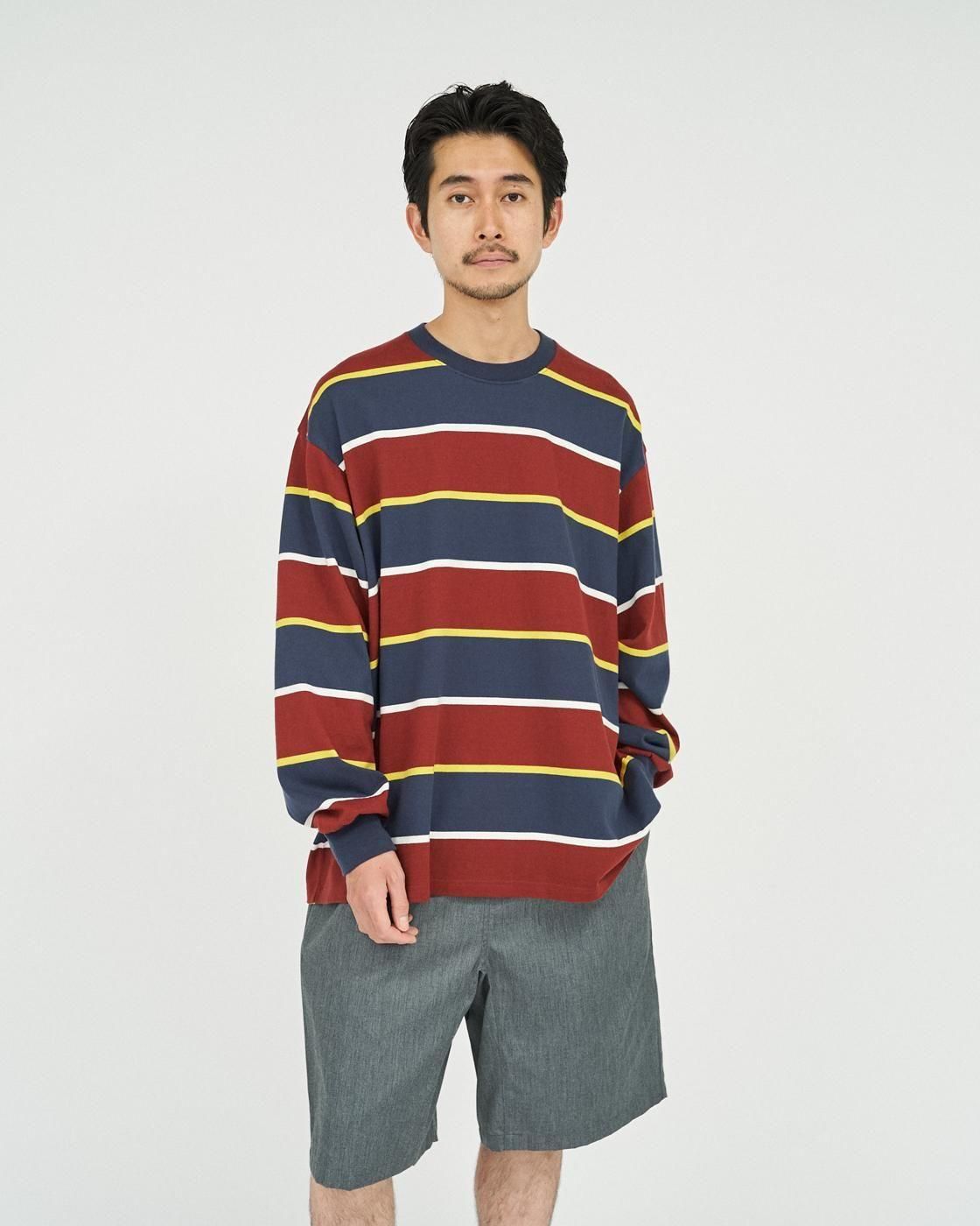 FreshService * FSC253-70133 MULTI BORDER L/S TEE(3Ÿ)