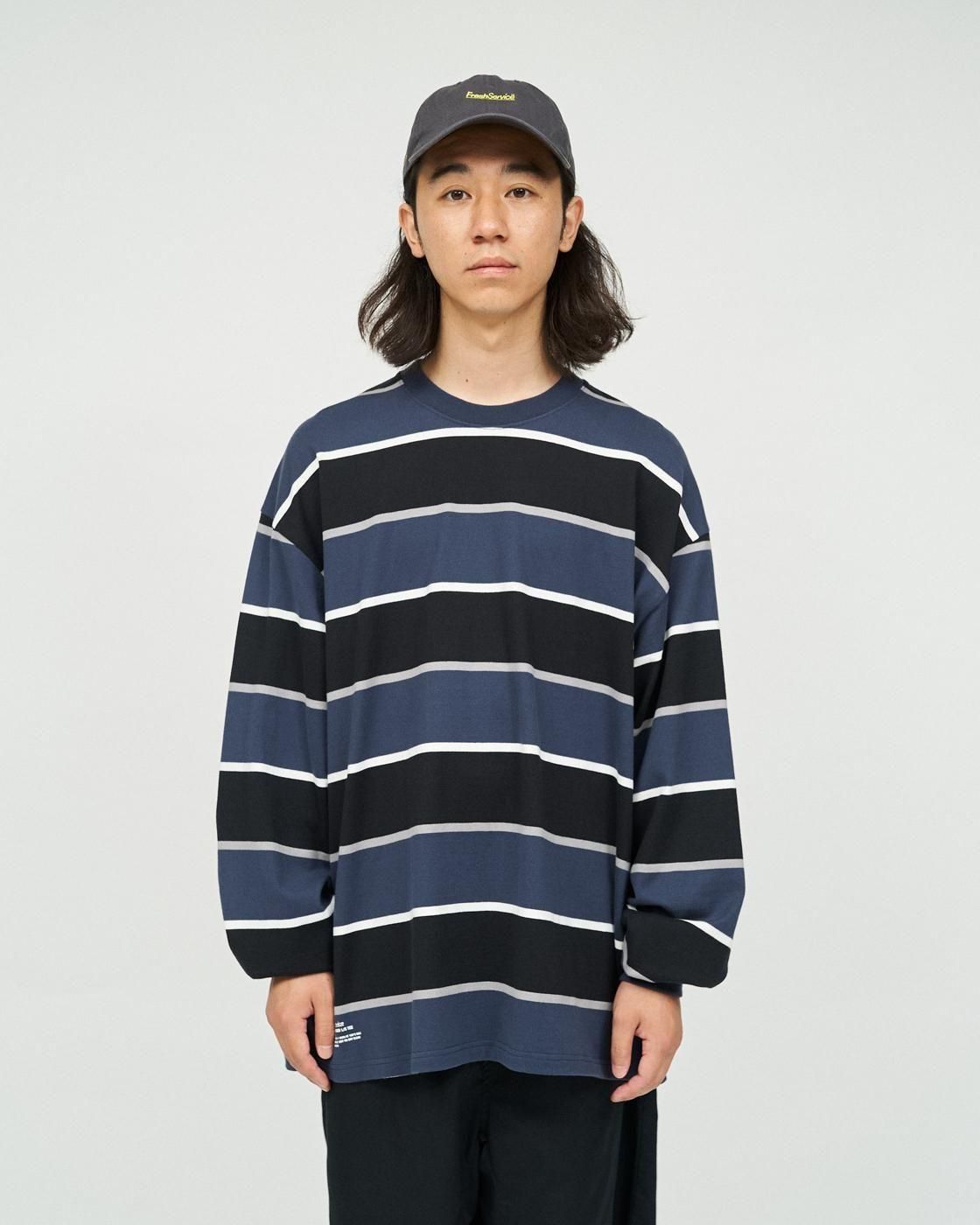 FreshService * FSC253-70133 MULTI BORDER L/S TEE(3Ÿ)