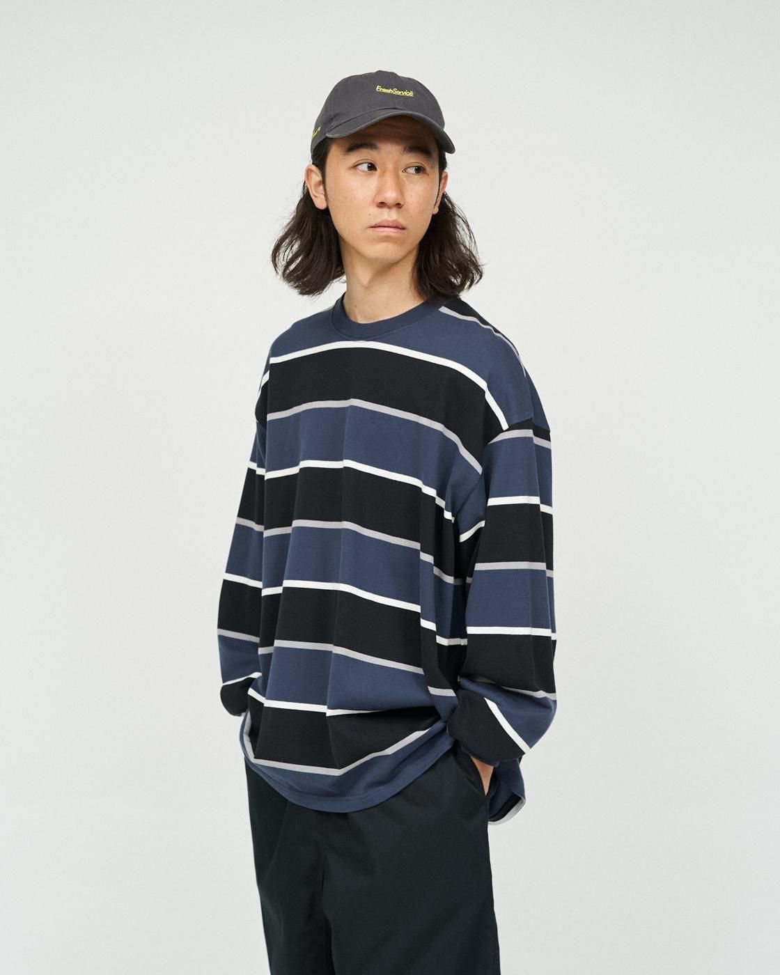 FreshService * FSC253-70133 MULTI BORDER L/S TEE(3Ÿ)