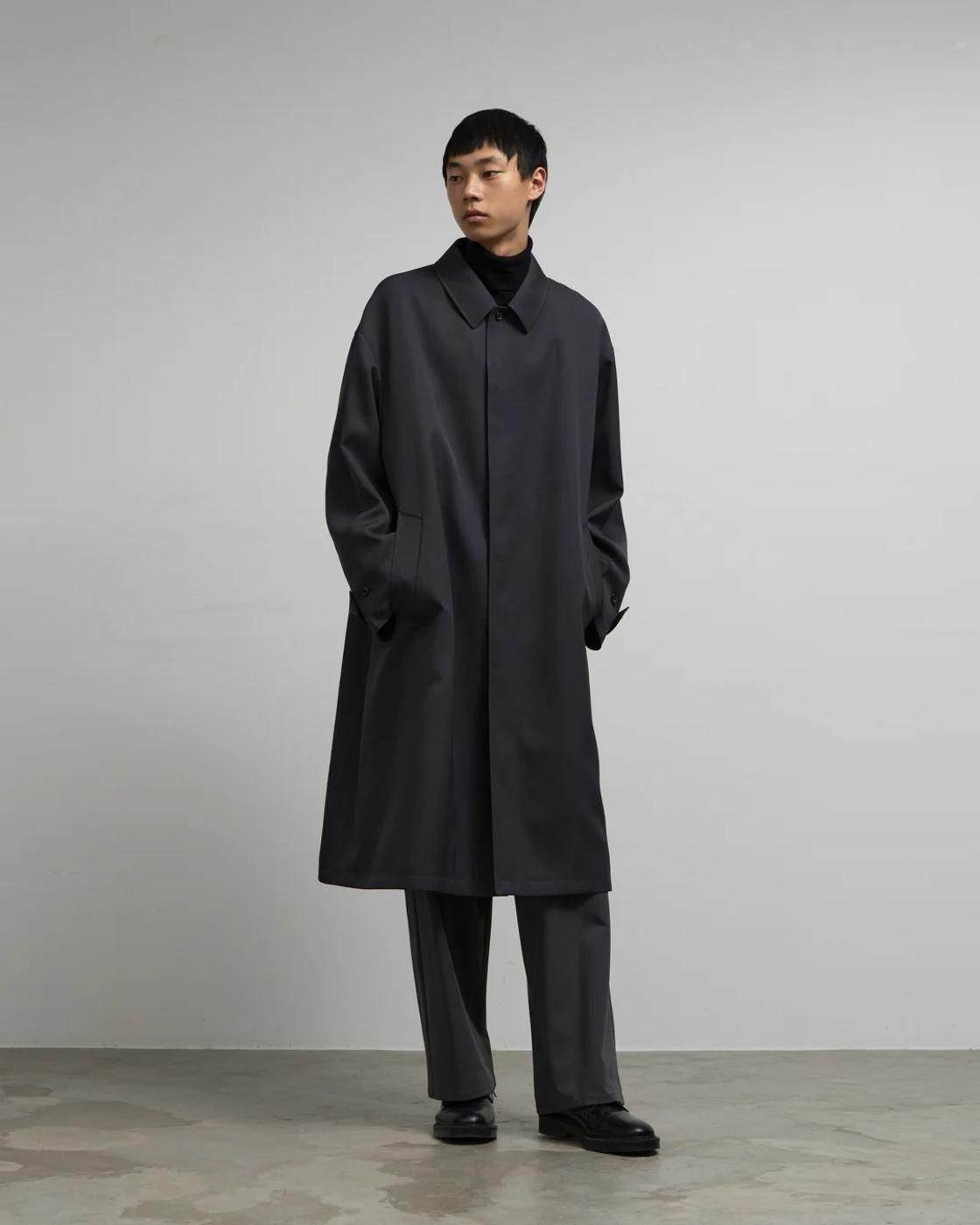 Graphpaper * GM253-10170B Scale Off Wool Balmacaan Coat(2色展開)