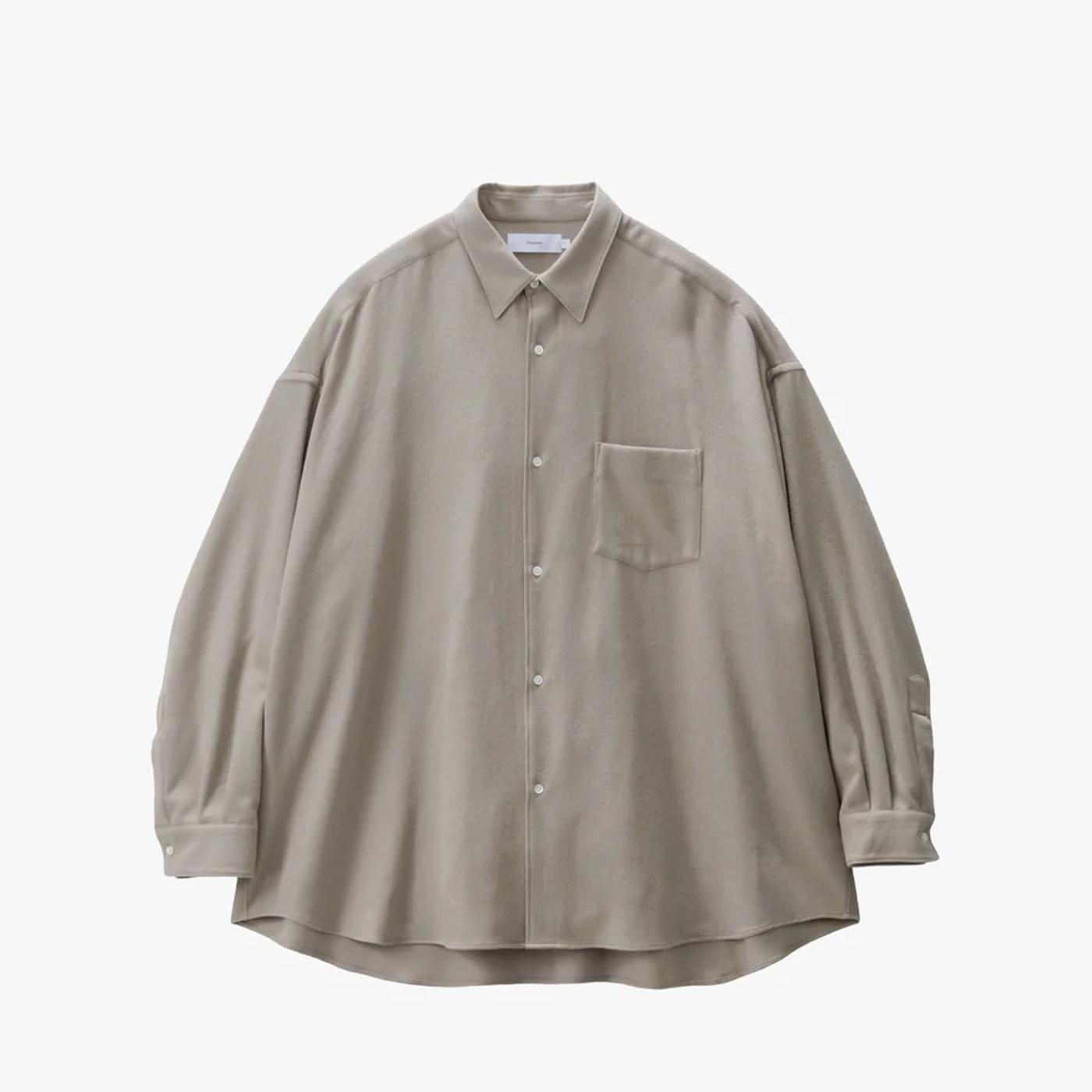 Graphpaper * GM253-50385 Extra Fine Wool Viyella Oversized Regular Collar Shirt(3色展開)