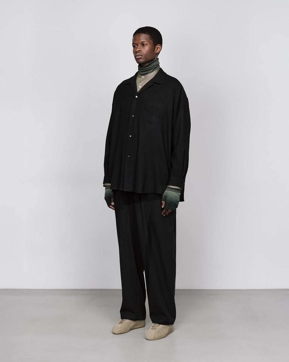 Graphpaper * GM253-50384 Extra Fine Wool Viyella Sleeping Shirt(3色展開)