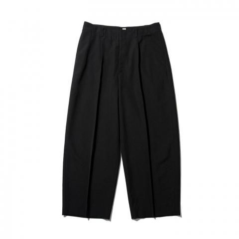 blurhms for FreshService * BHS25FFS001 WOOL GABARDINE WIDE EASY SLACKS FS * BlackNavy
