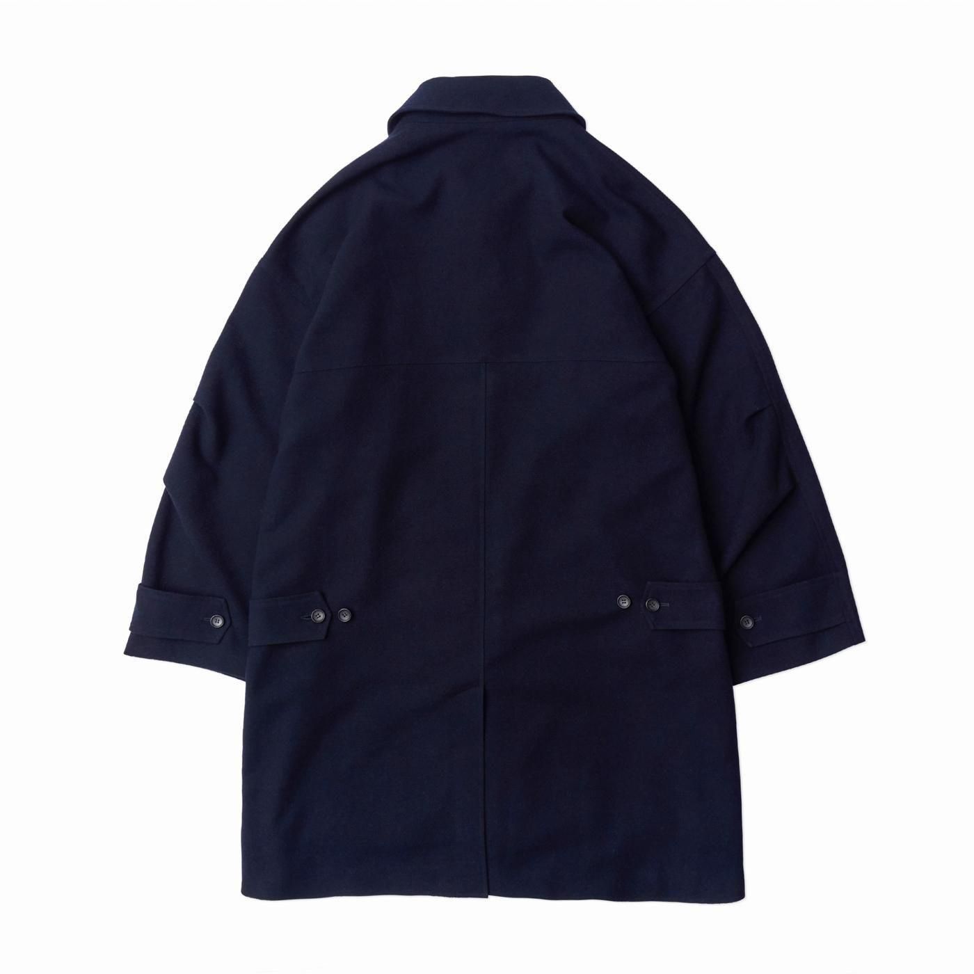 UNTRACE * _187 Soutien Collar Melton Coat * Dark Navy