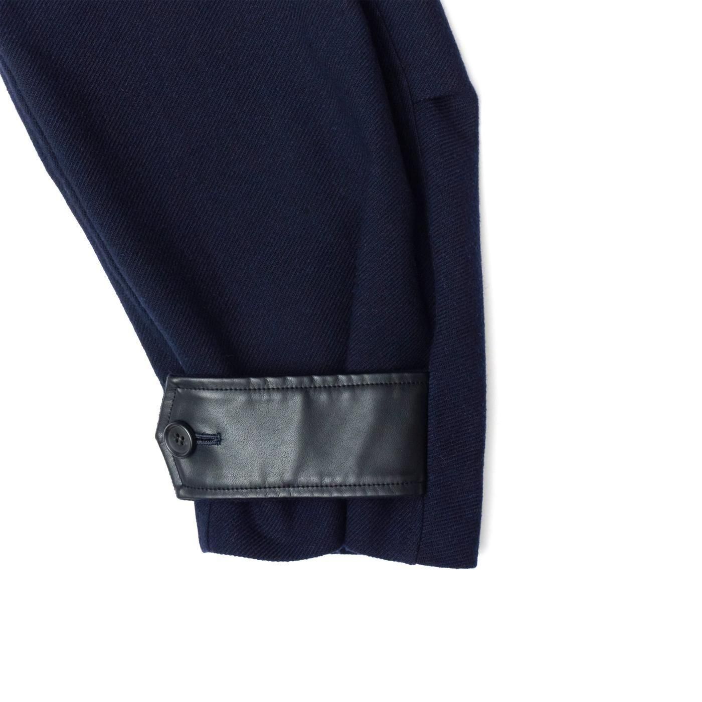 UNTRACE * _187 Soutien Collar Melton Coat * Dark Navy