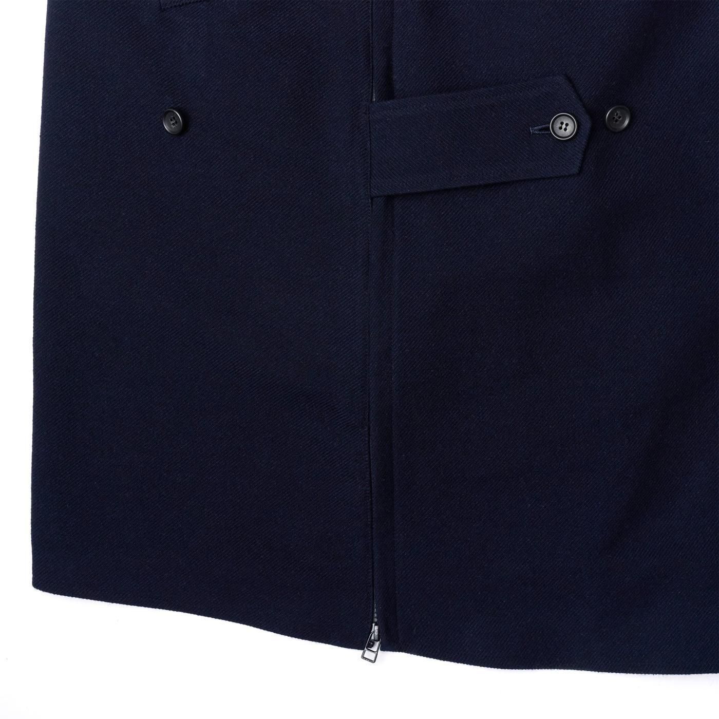 UNTRACE * _187 Soutien Collar Melton Coat * Dark Navy