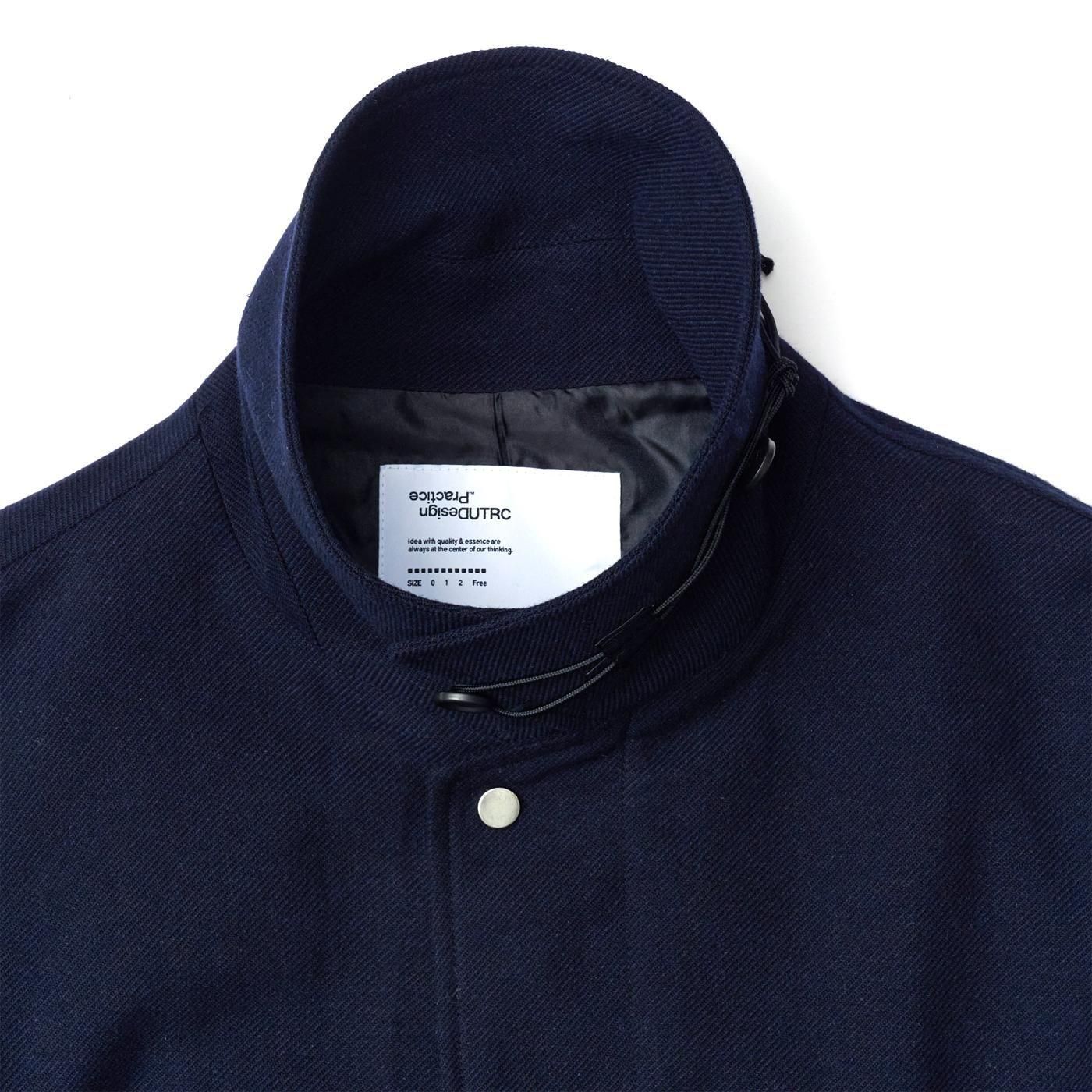 UNTRACE * _187 Soutien Collar Melton Coat * Dark Navy