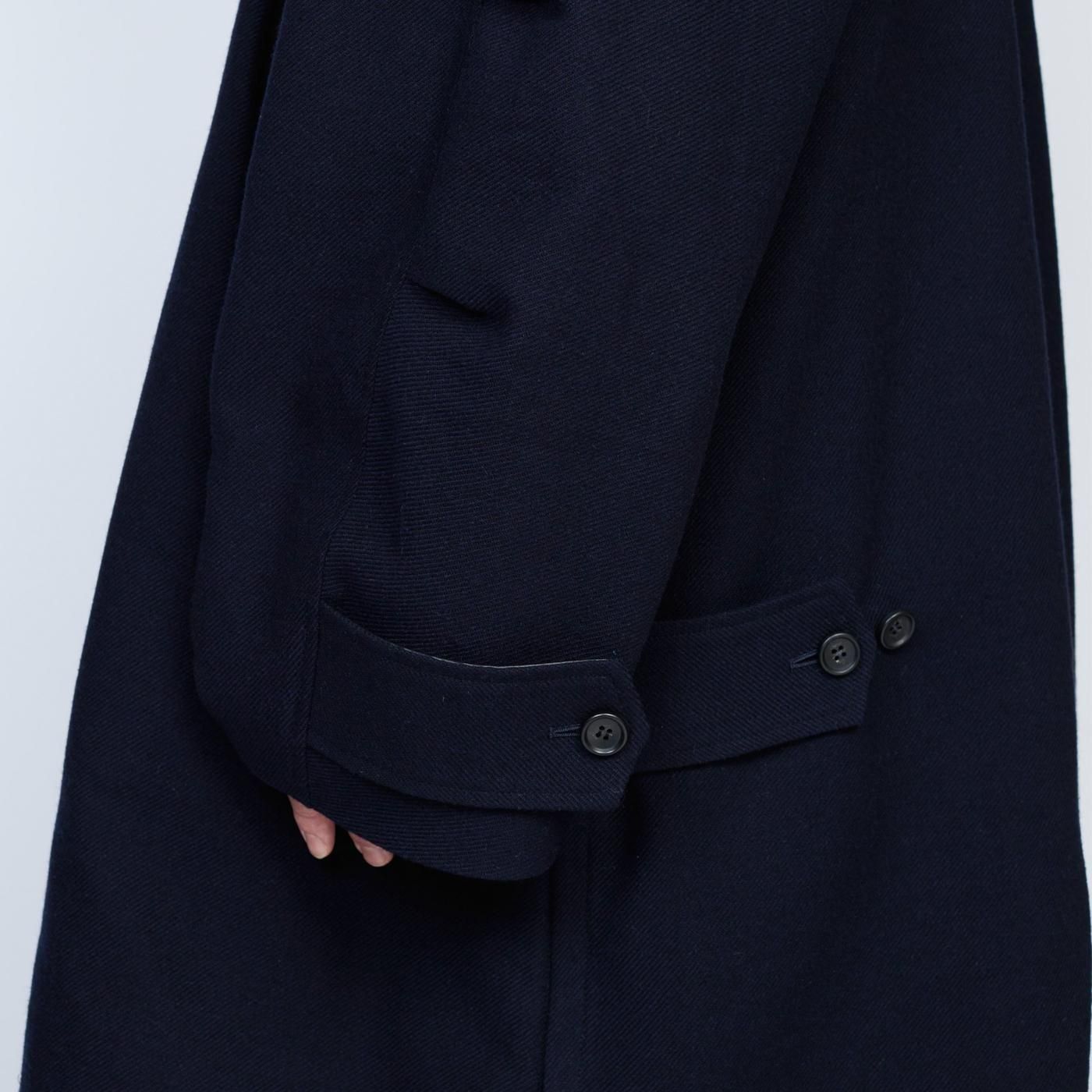 UNTRACE * _187 Soutien Collar Melton Coat * Dark Navy
