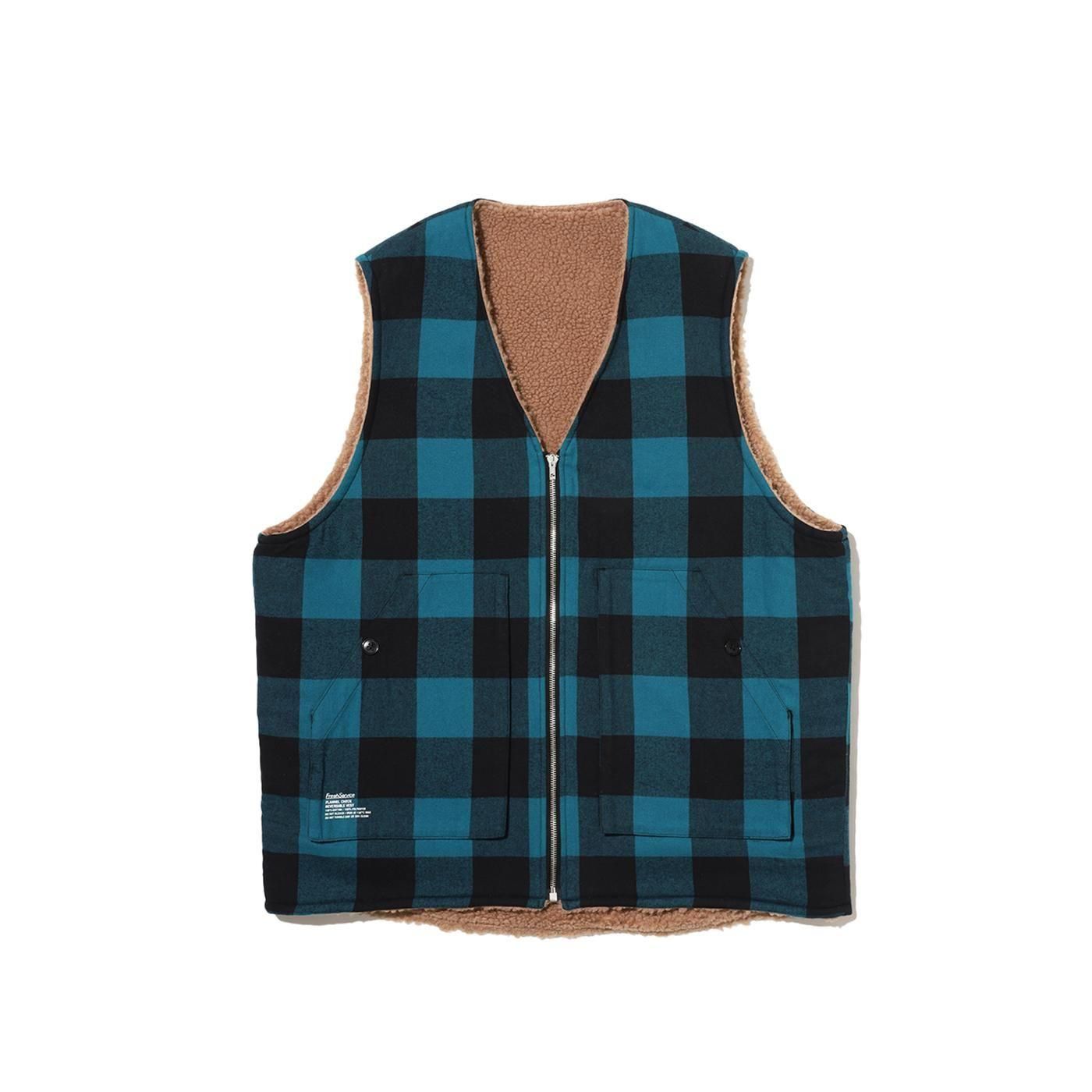 FreshService * FSC253-30128 FLANNEL CHECK REVERSIBLE VEST(4Ÿ)