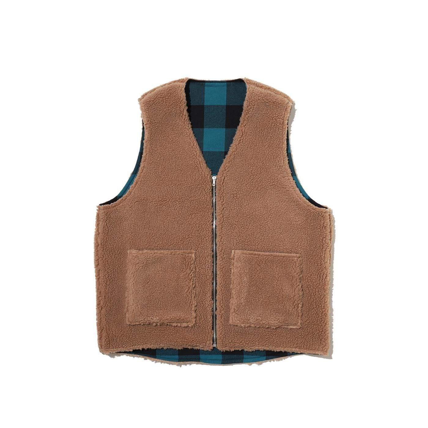 FreshService * FSC253-30128 FLANNEL CHECK REVERSIBLE VEST(4Ÿ)