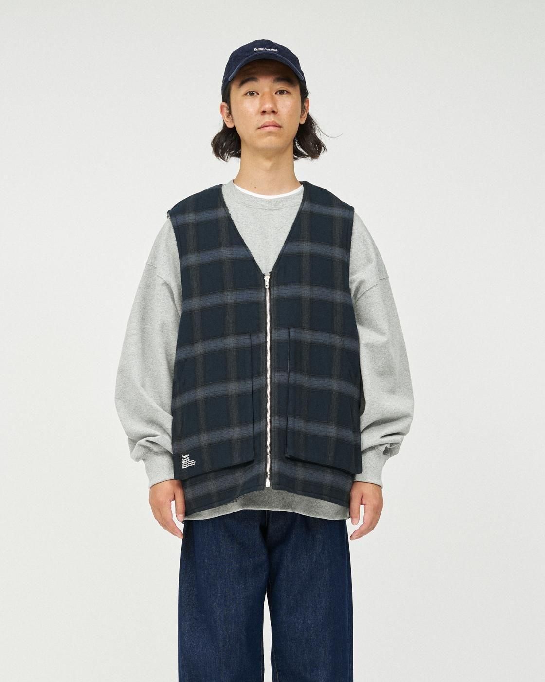 FreshService * FSC253-30128 FLANNEL CHECK REVERSIBLE VEST(4Ÿ)
