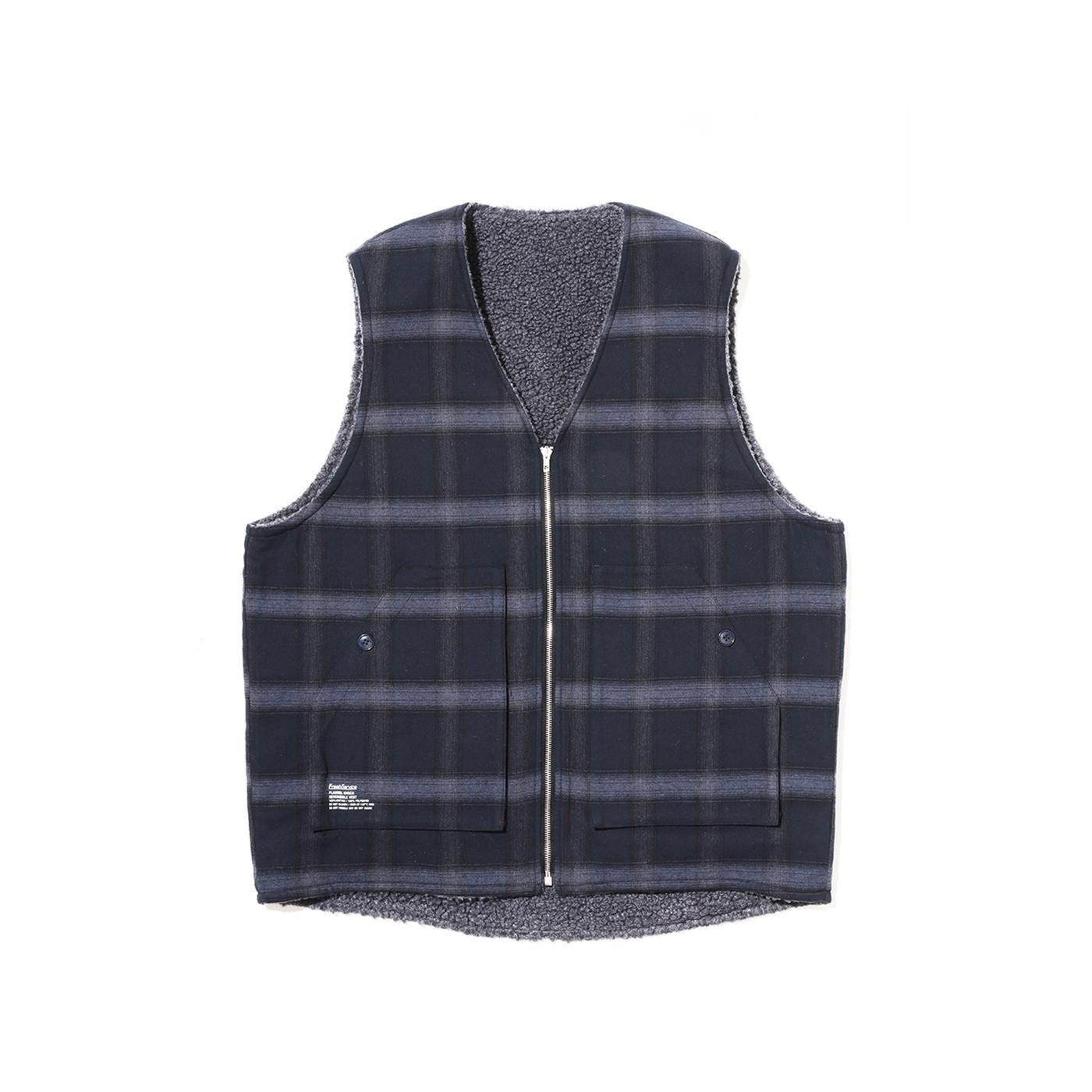 FreshService * FSC253-30128 FLANNEL CHECK REVERSIBLE VEST(4Ÿ)