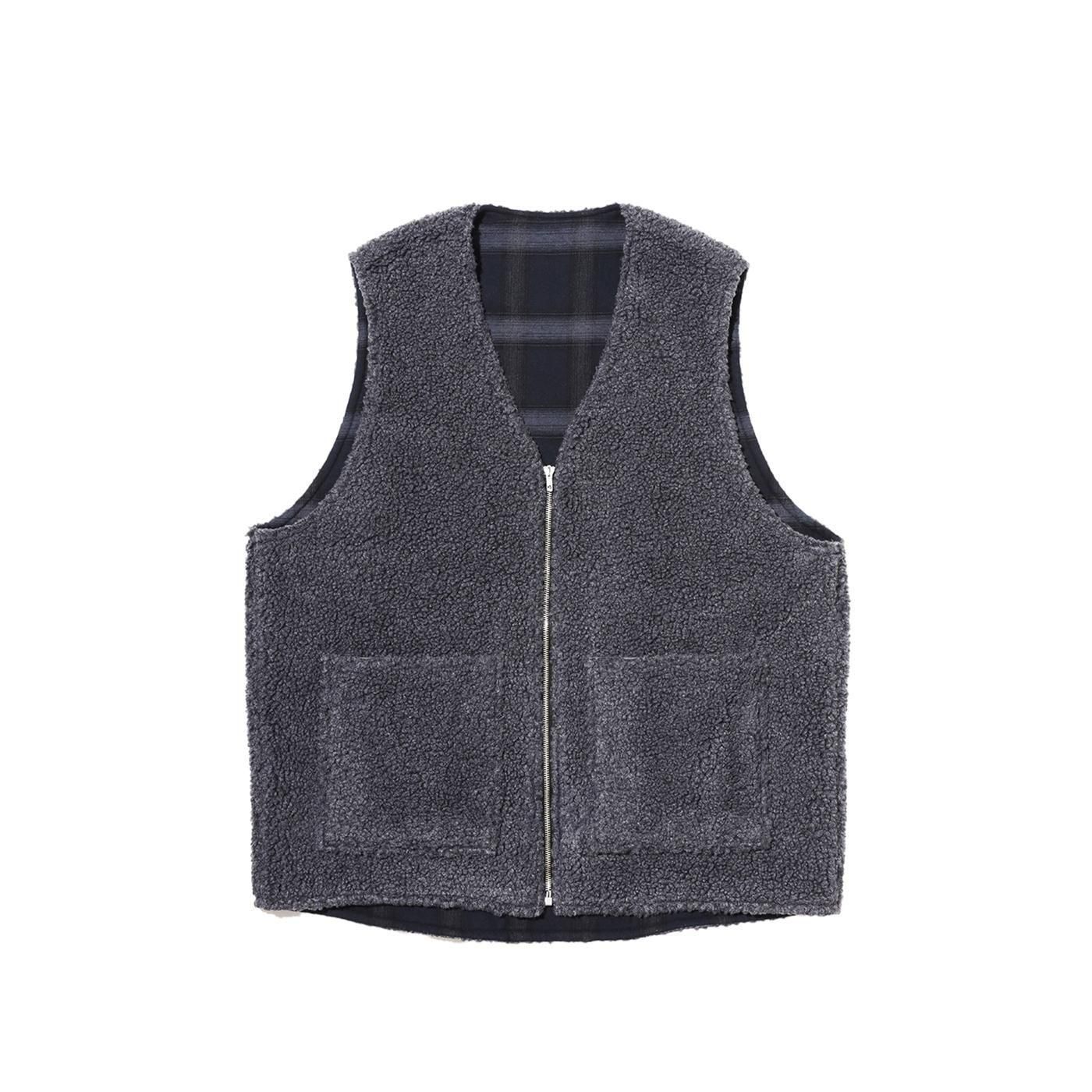 FreshService * FSC253-30128 FLANNEL CHECK REVERSIBLE VEST(4Ÿ)