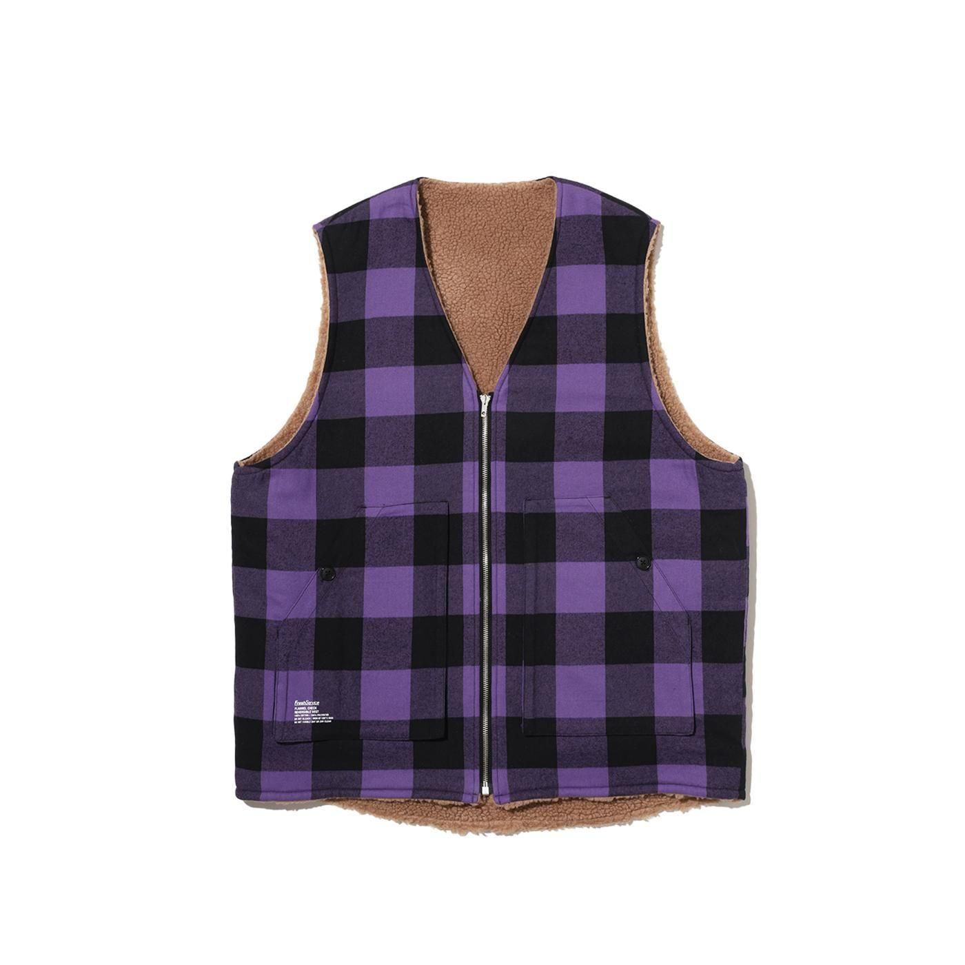 FreshService * FSC253-30128 FLANNEL CHECK REVERSIBLE VEST(4Ÿ)