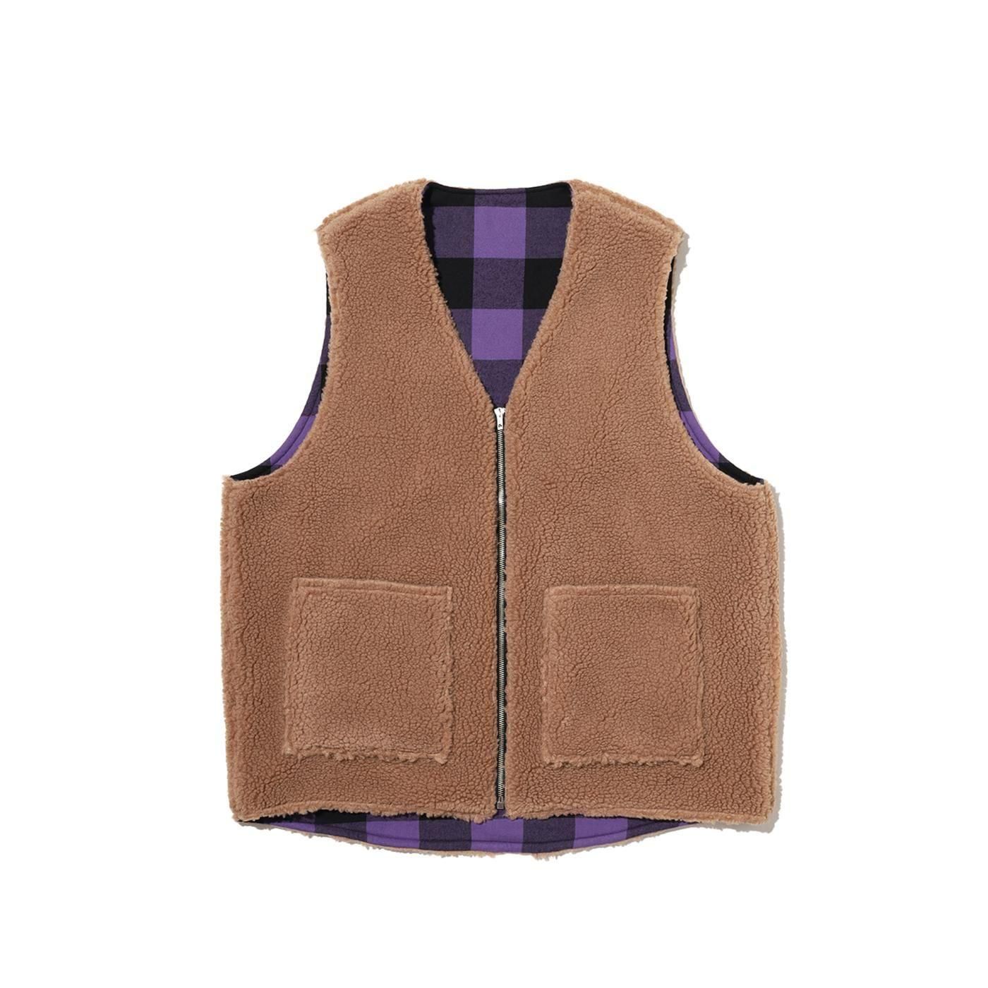 FreshService * FSC253-30128 FLANNEL CHECK REVERSIBLE VEST(4Ÿ)