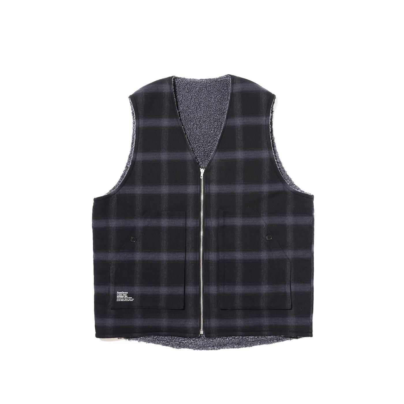 FreshService * FSC253-30128 FLANNEL CHECK REVERSIBLE VEST(4Ÿ)