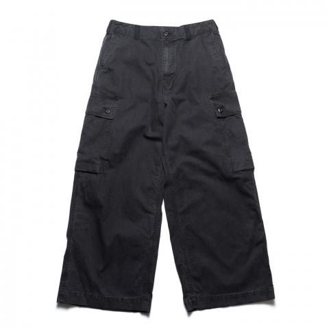 COMME des GARCONS HOMME * HP-P020 Cotton Sulfur Big Pocket Cargo Pants * Black
