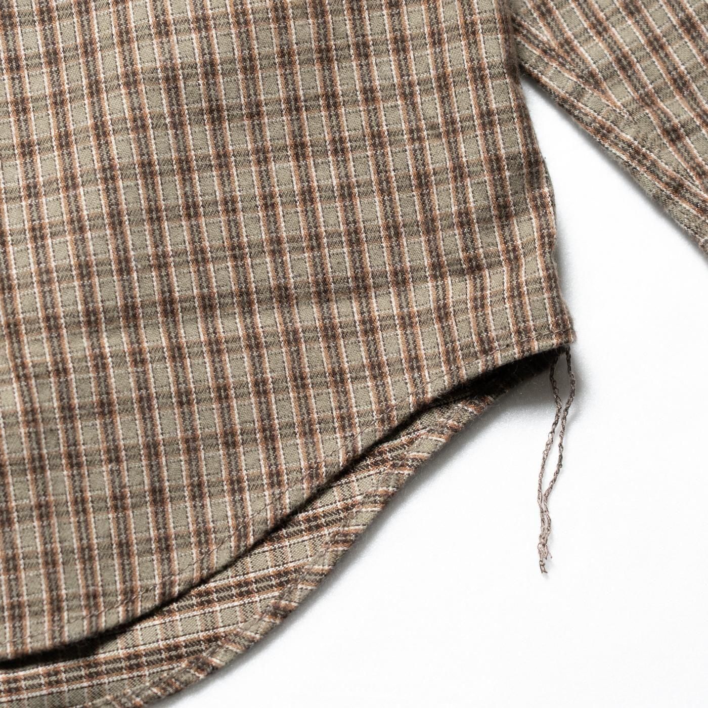 COMME des GARCONS HOMME * HP-B021 Cotton Flannel Check Shirt * Khaki/Brown