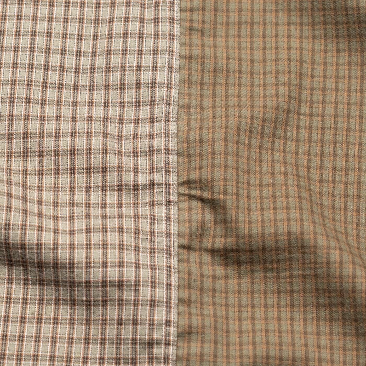 COMME des GARCONS HOMME * HP-B021 Cotton Flannel Check Shirt * Khaki/Brown